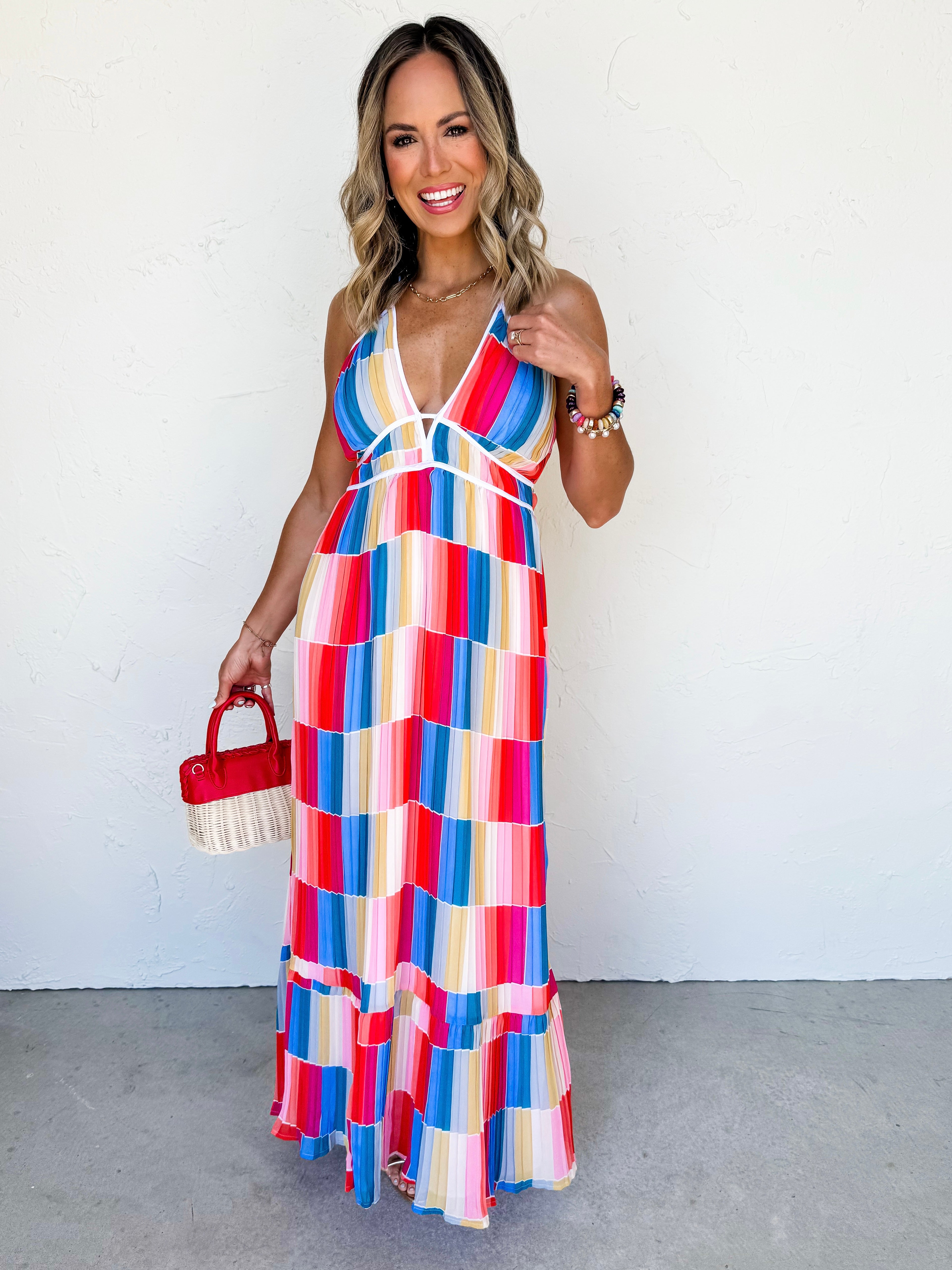 Electric Sunset Sleeveless Maxi Dress
