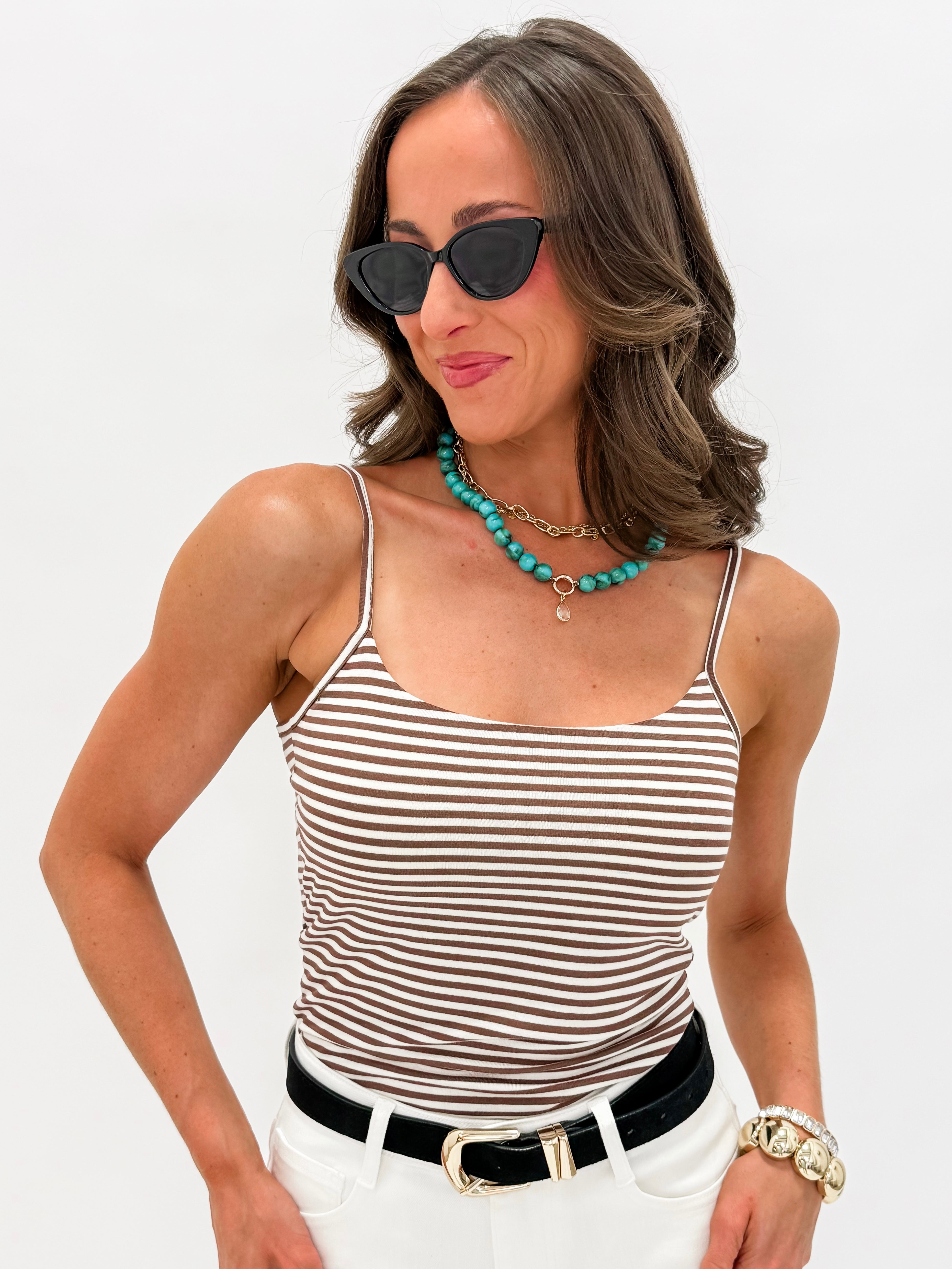 Eliza Double Lined Cami-Brown