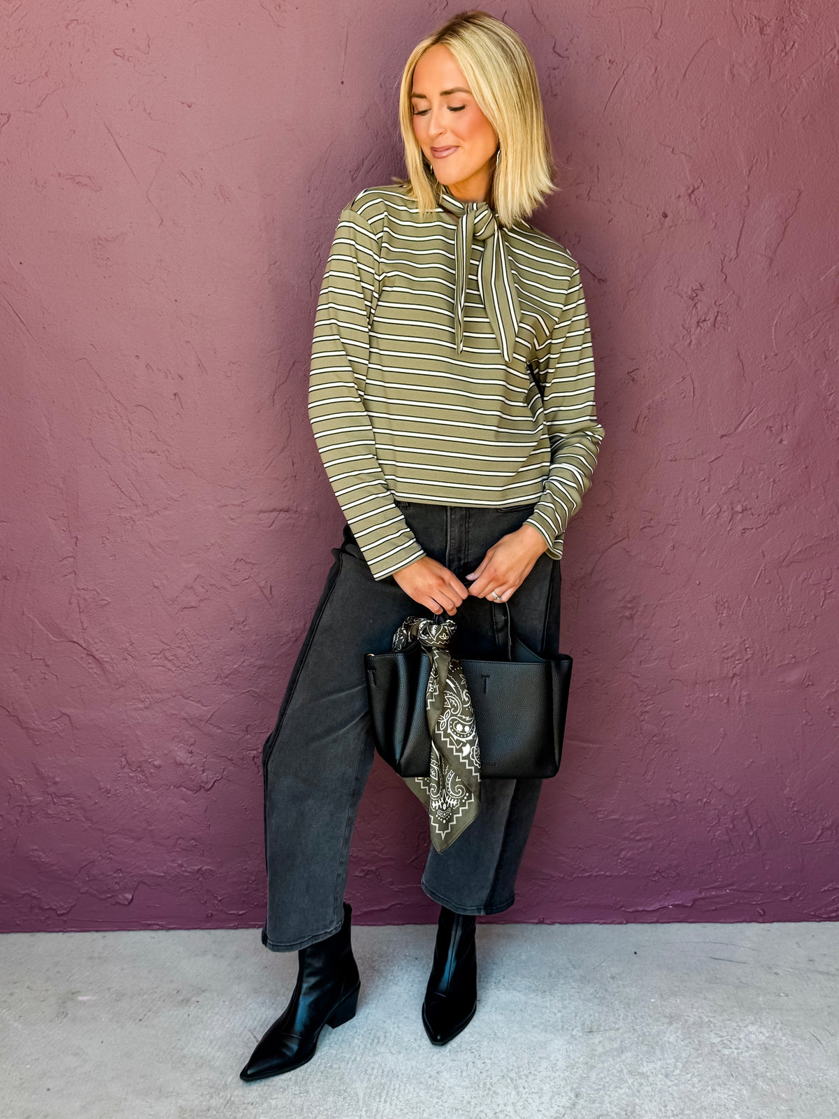 Ellanor Long Sleeve Striped Top