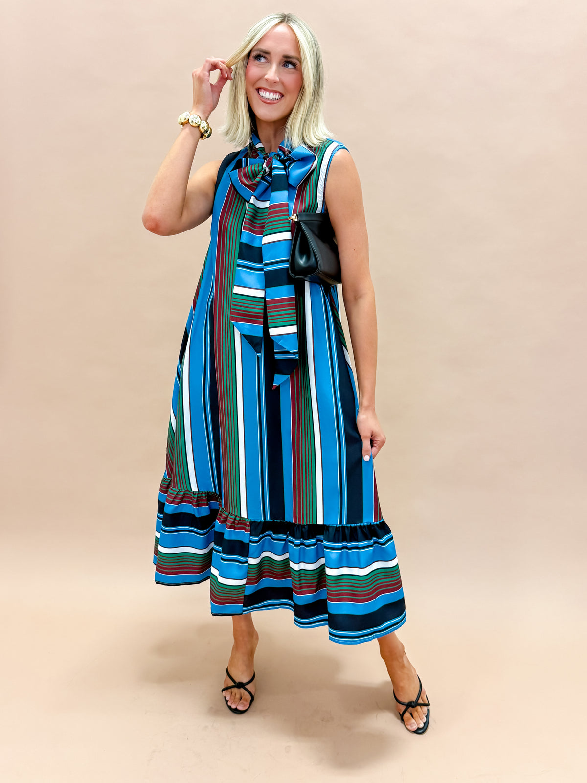Eloise Mock Neck Sleeveless Midi Dress