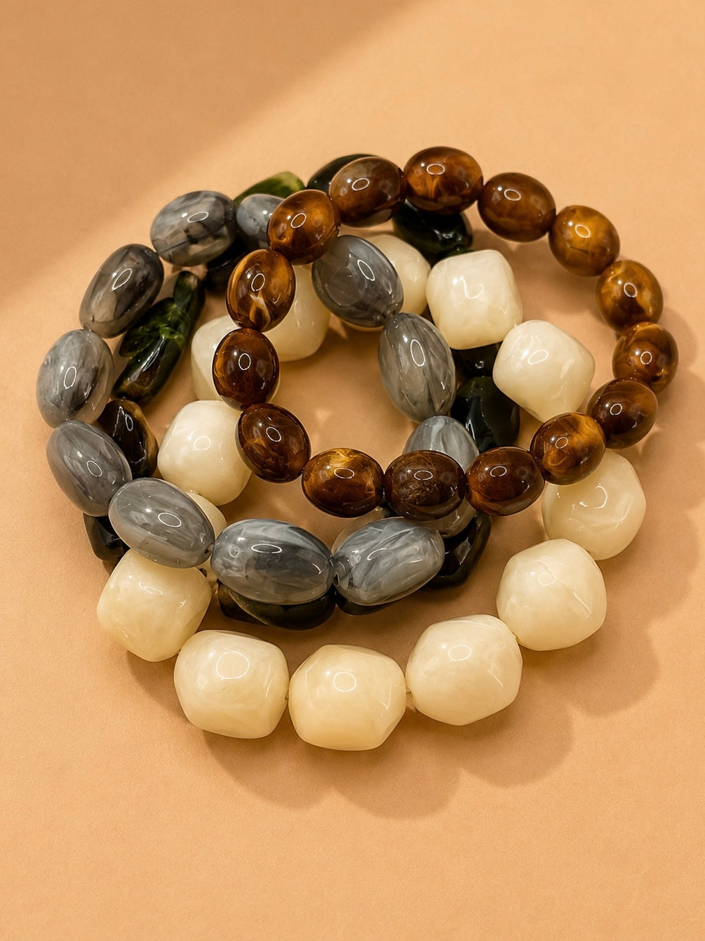 Emery Resin Stretch Bracelet Set