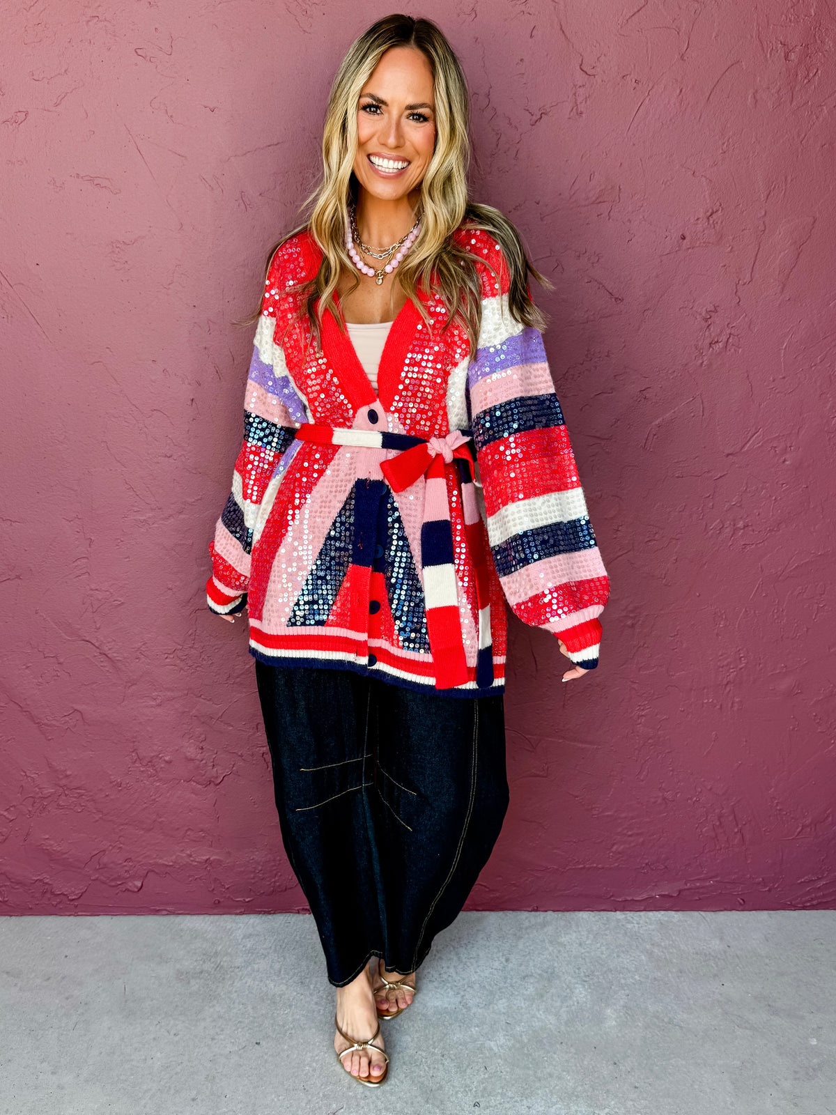 Emory Sequin Stripe Cardigan