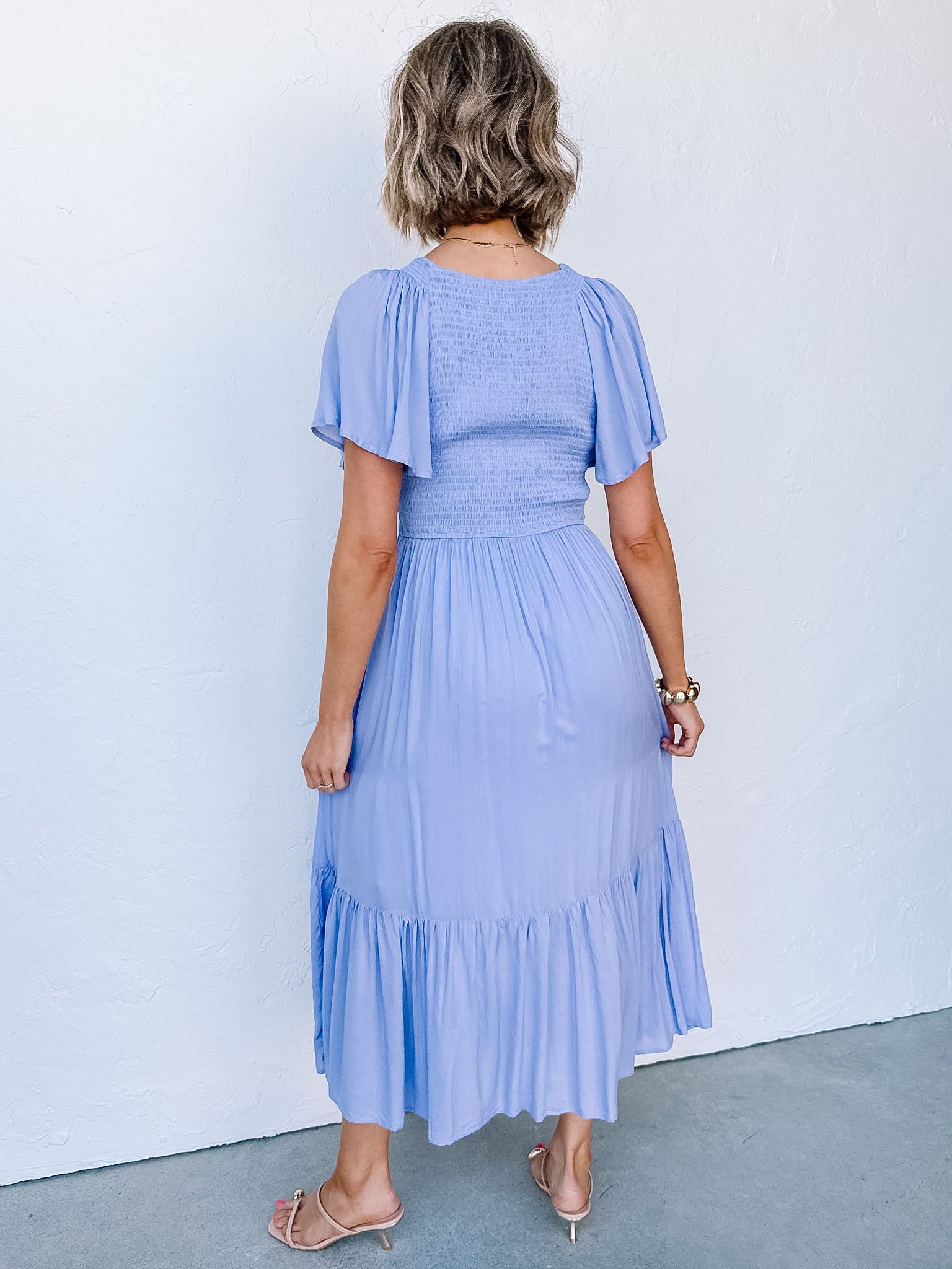 Emory Smocked Dress-Blue