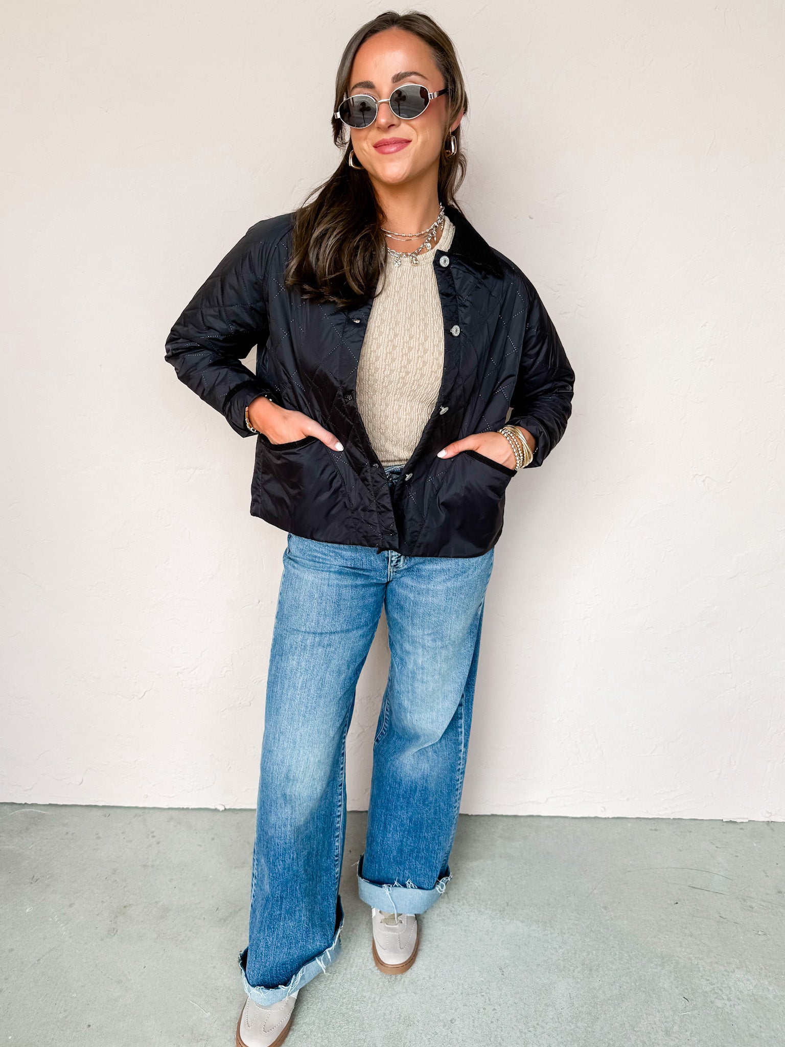 Endless Layers Button Front Jacket-Black