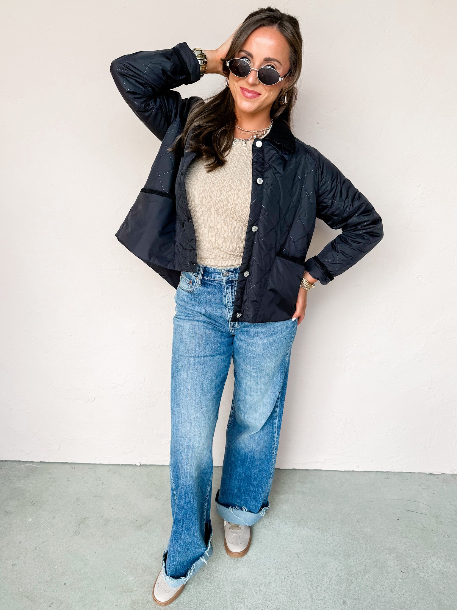 Endless Layers Button Front Jacket-Black