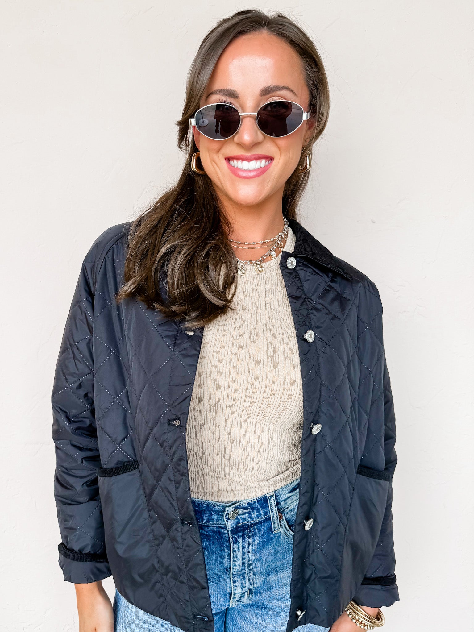 Endless Layers Button Front Jacket-Black