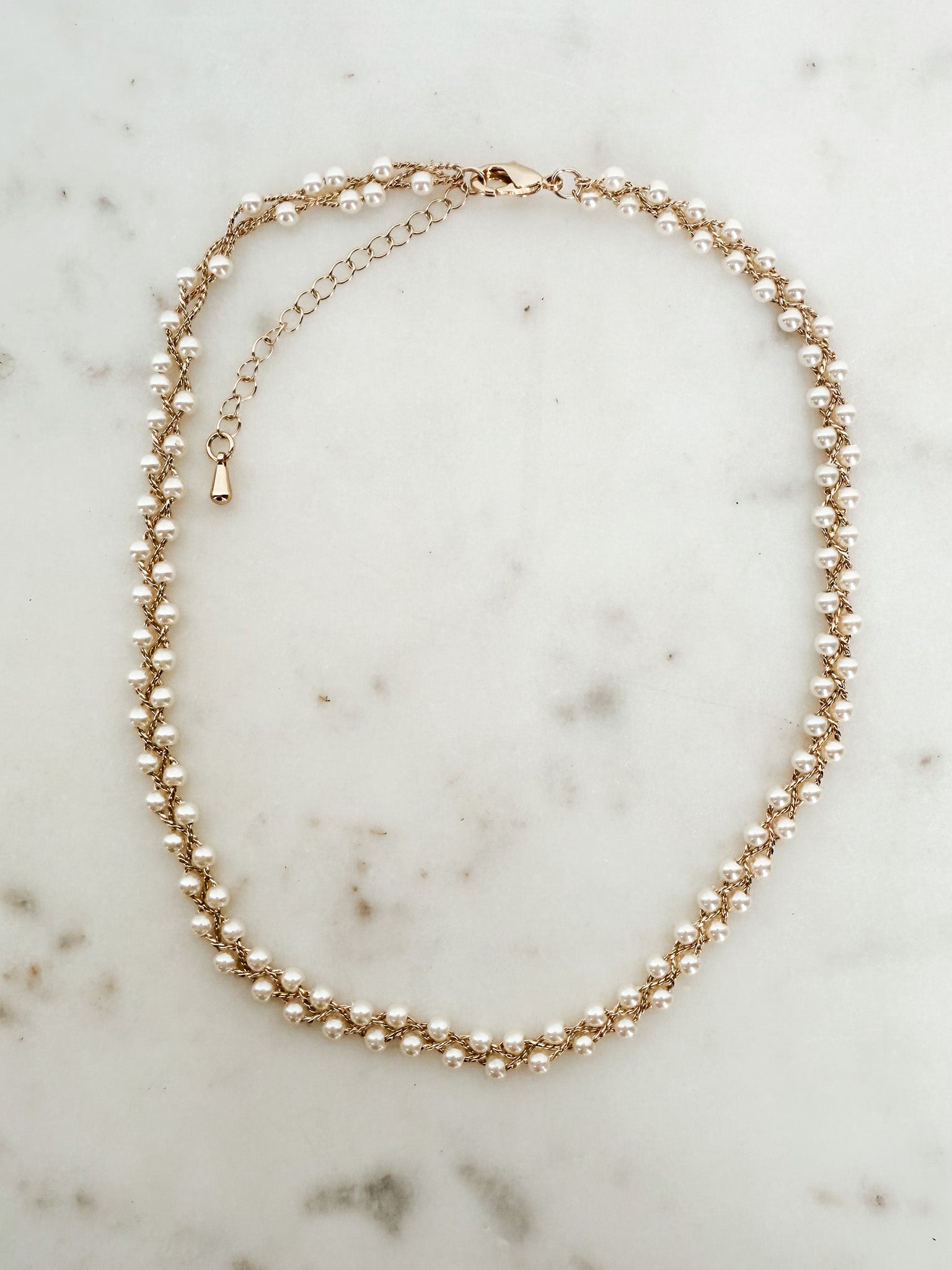 Esme Braided Pearl Chain Necklace