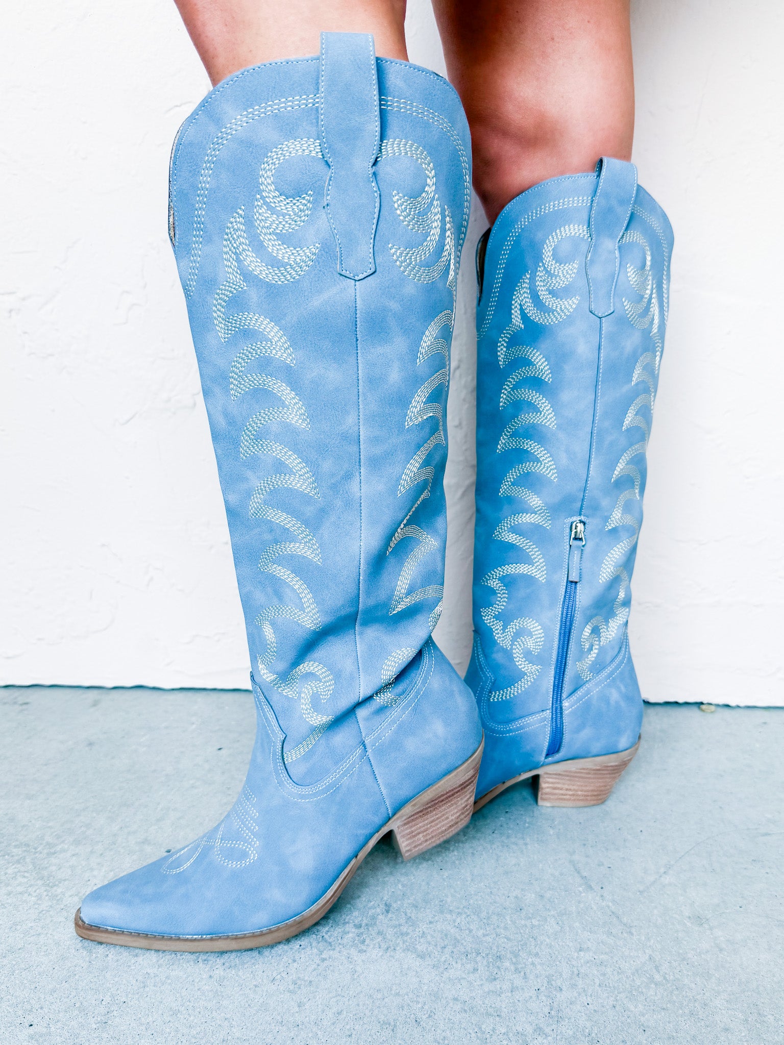 Fay Western Boots-Blue