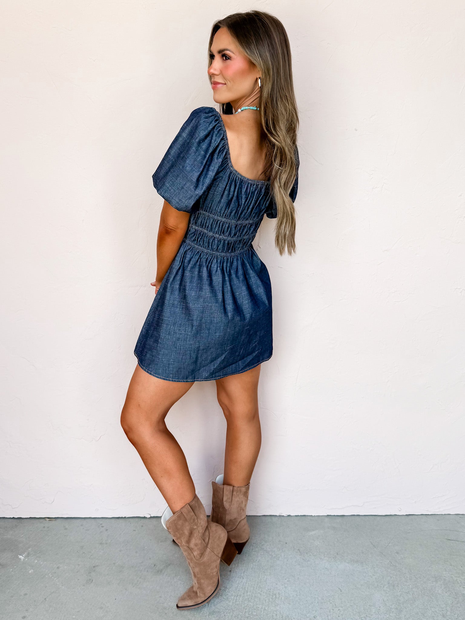 Feels Just Right Chambray Mini Dress