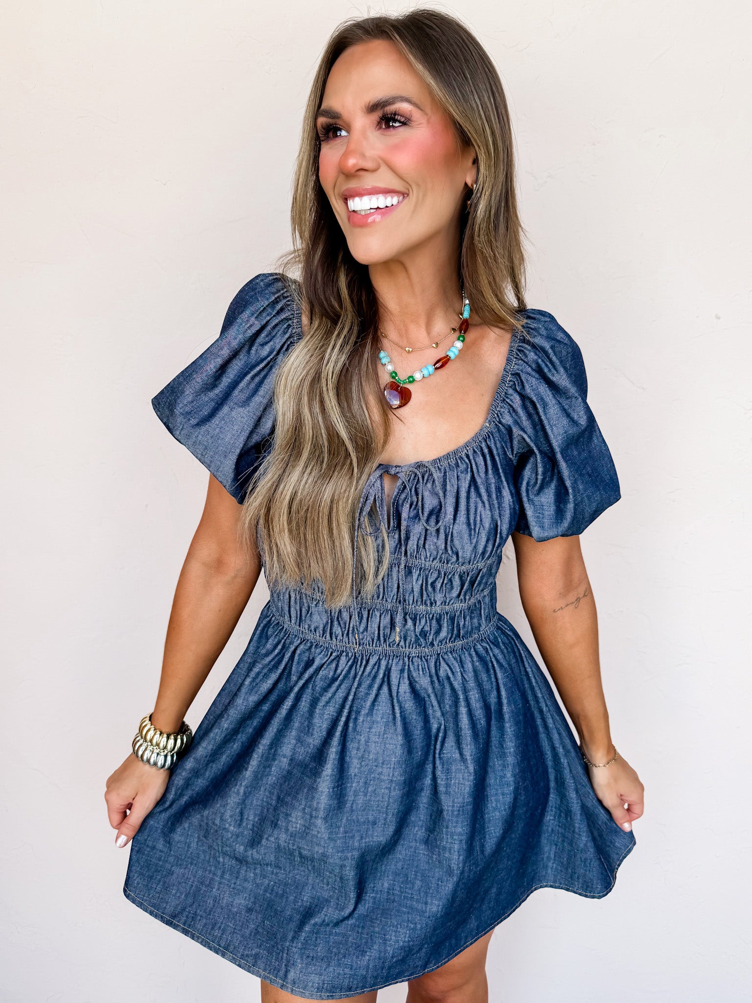 Feels Just Right Chambray Mini Dress
