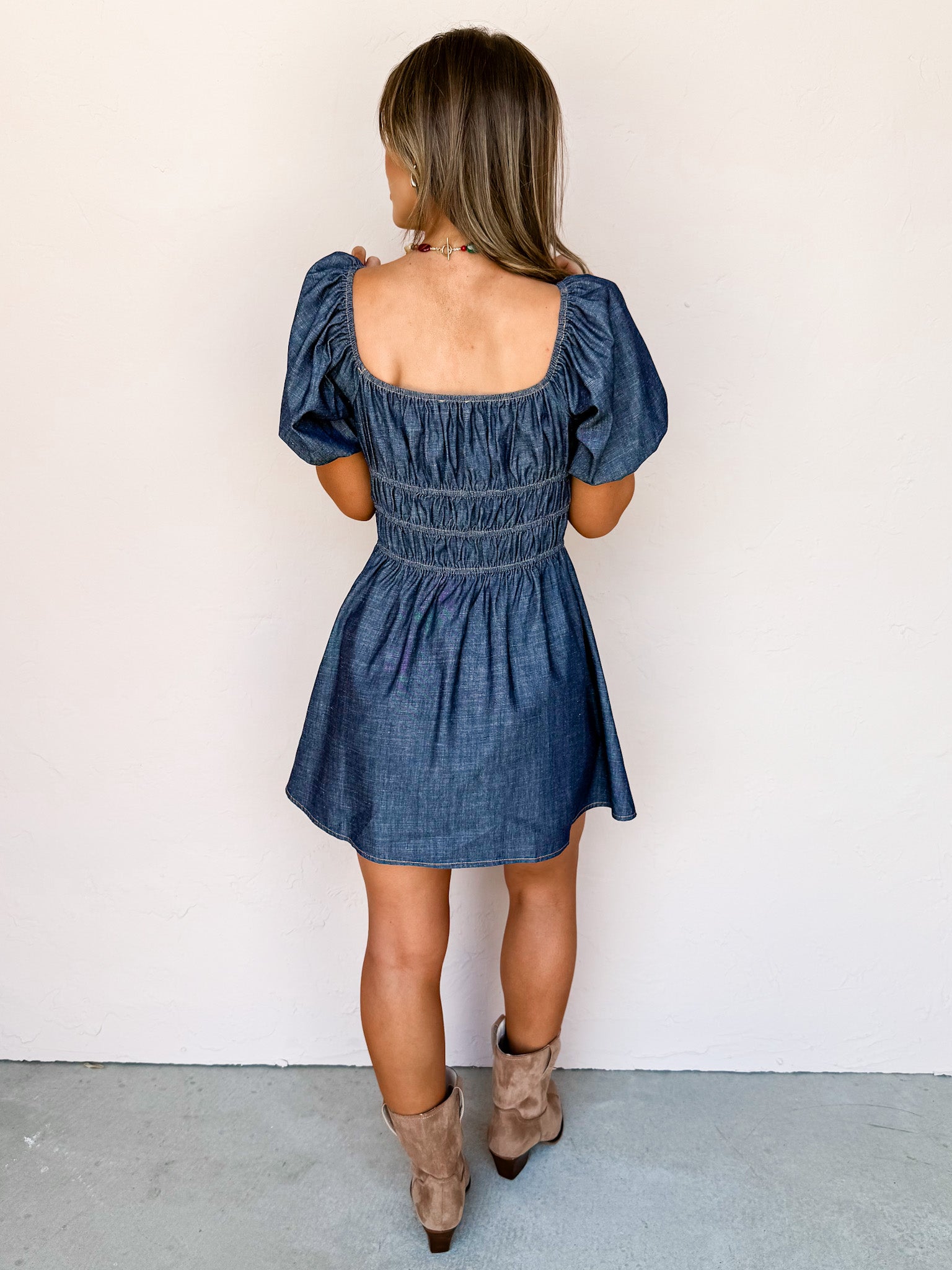 Feels Just Right Chambray Mini Dress