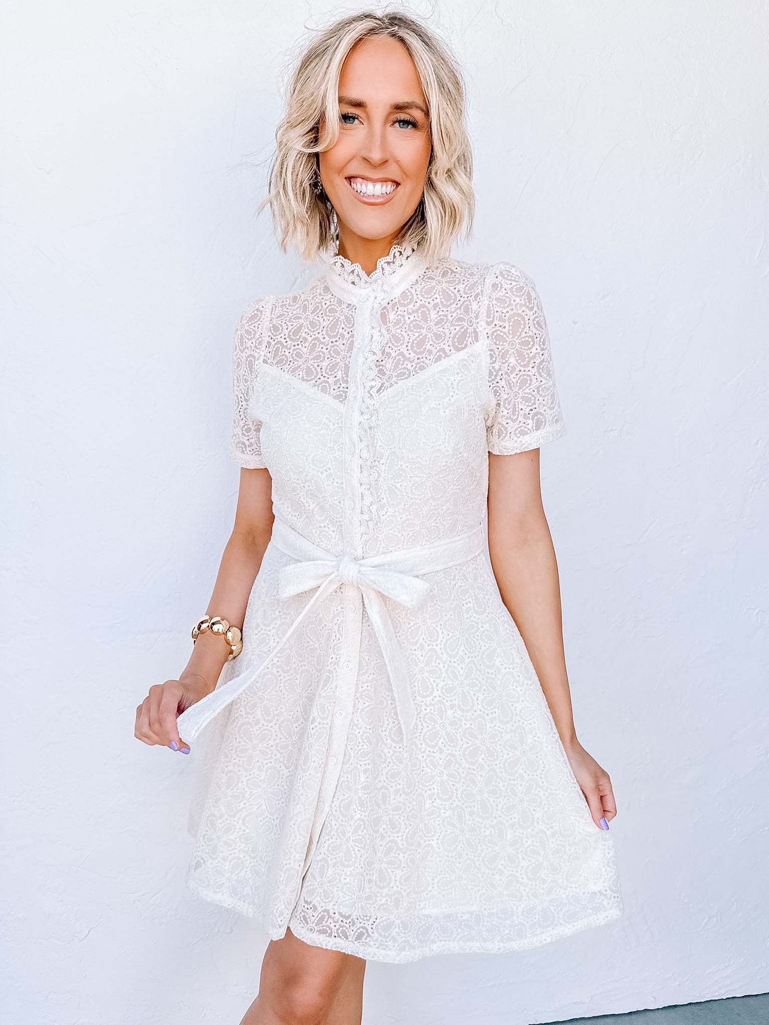 Felicity Lace Mini Dress Large