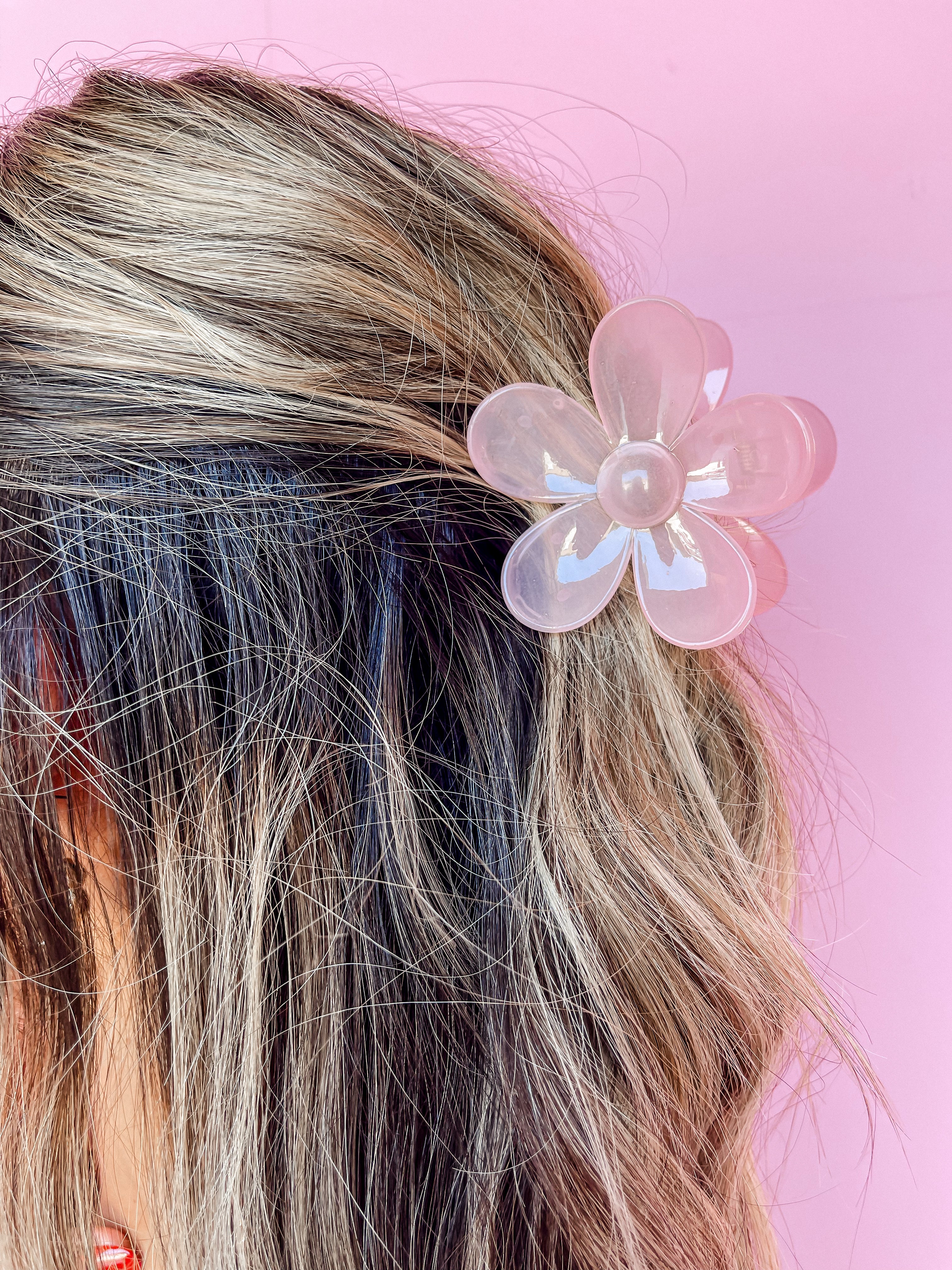 Flower Power Large Hair Claw Clip-Pink