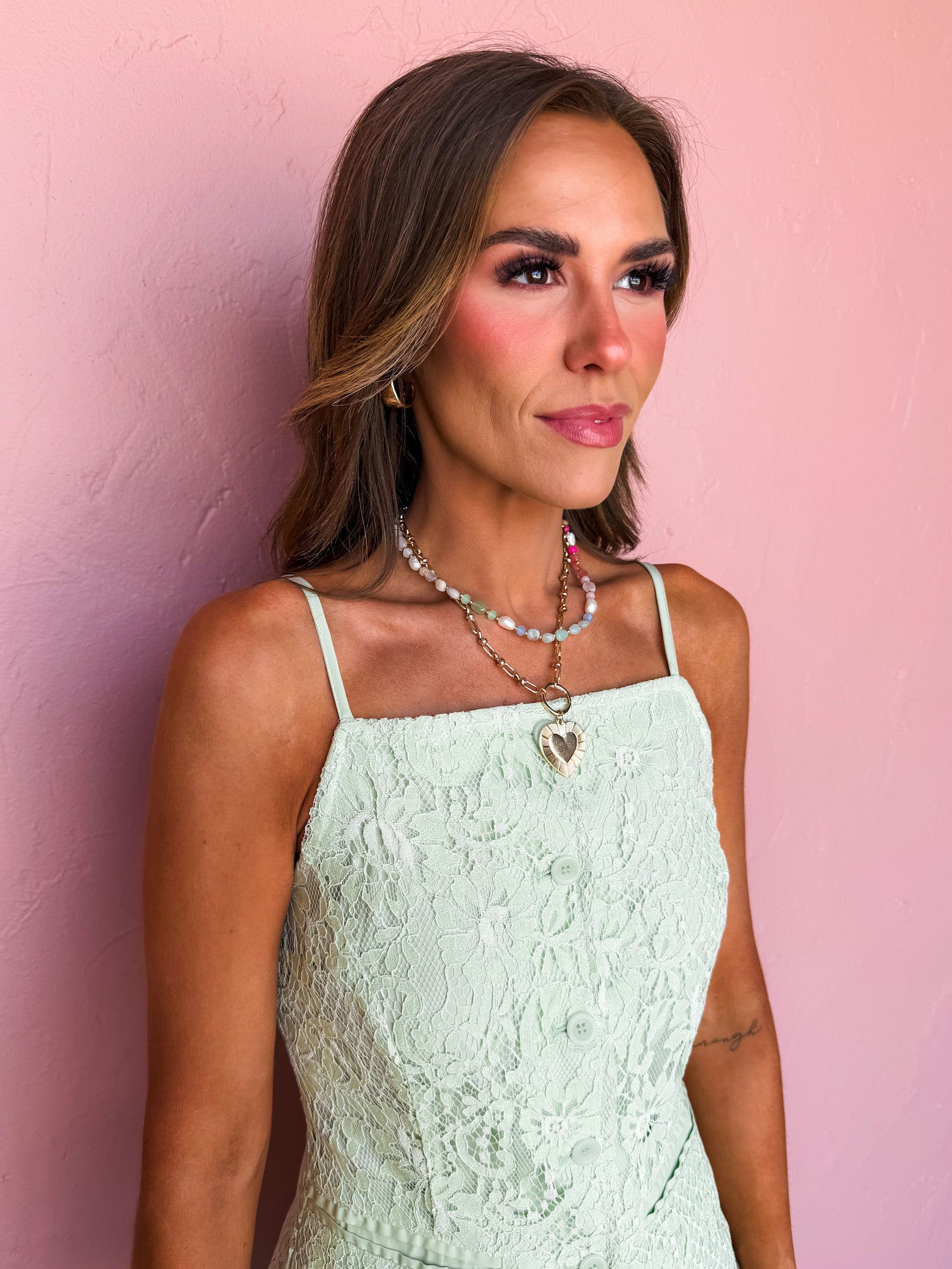 Forever In Lace Long Line Button Front Sleeveless Top