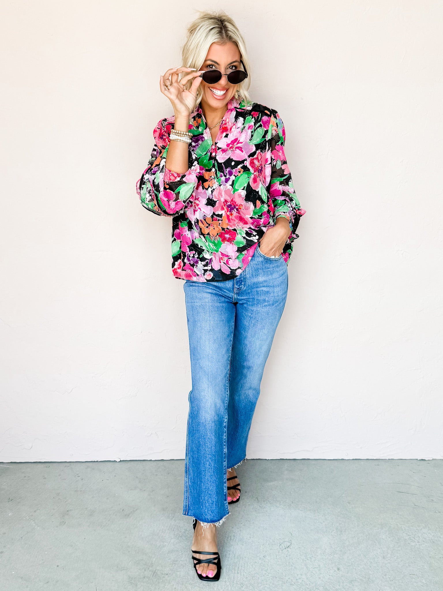 Forever Lovely Floral Jacquard Top