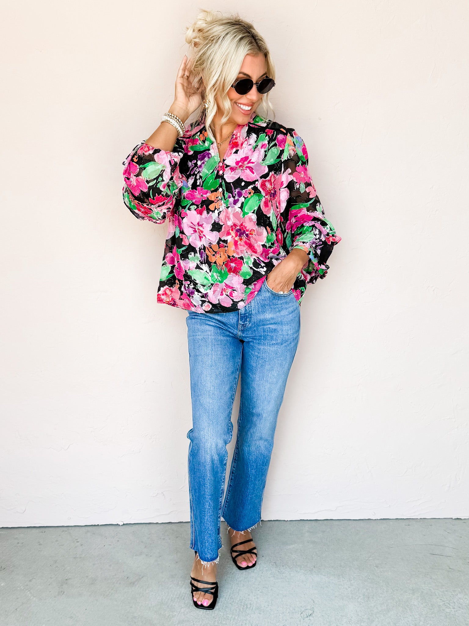 Forever Lovely Floral Jacquard Top