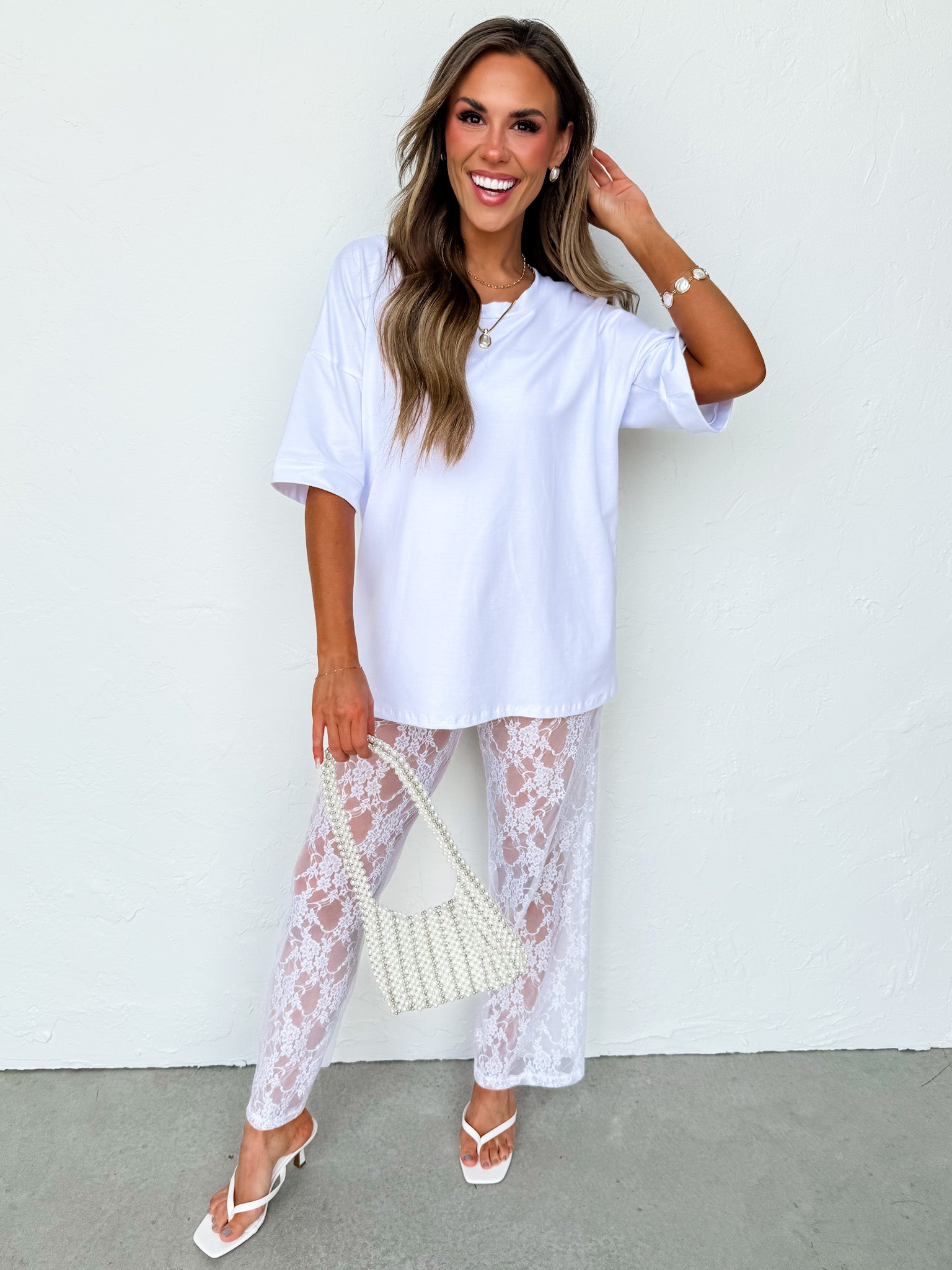 Frankie White Cotton Boyfriend Tee - Made in USA