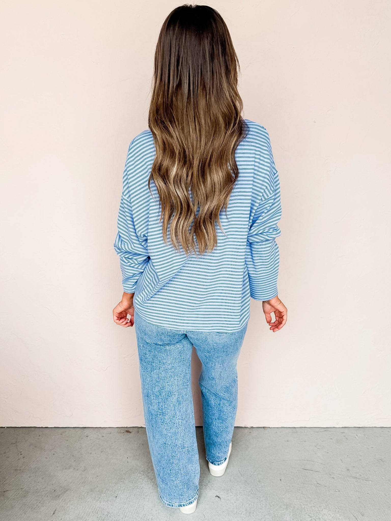 Freya Collared Top-Blue