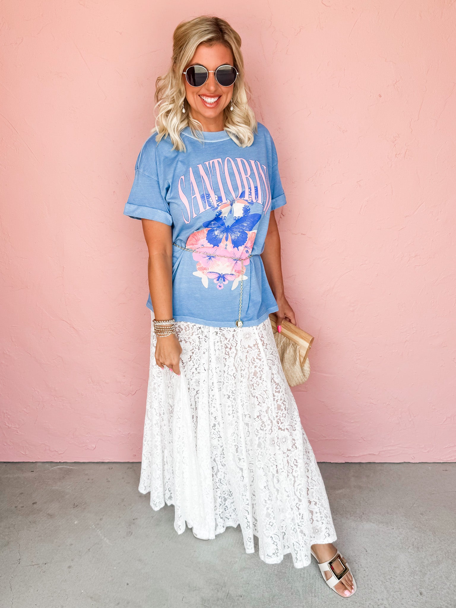 Viola Lace Maxi Skirt-White