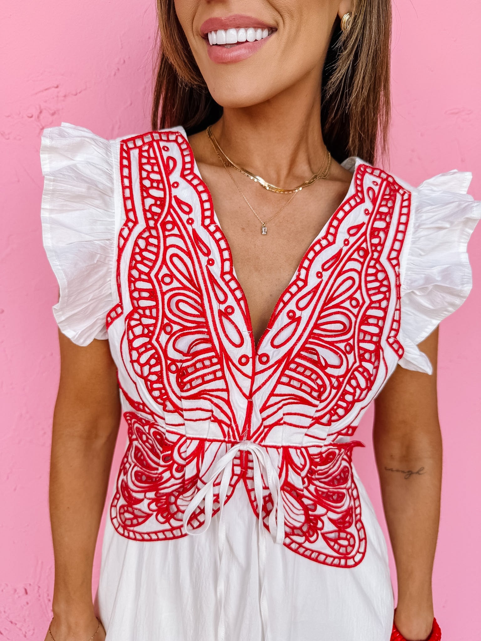 Giselle Embroidered Midi Dress