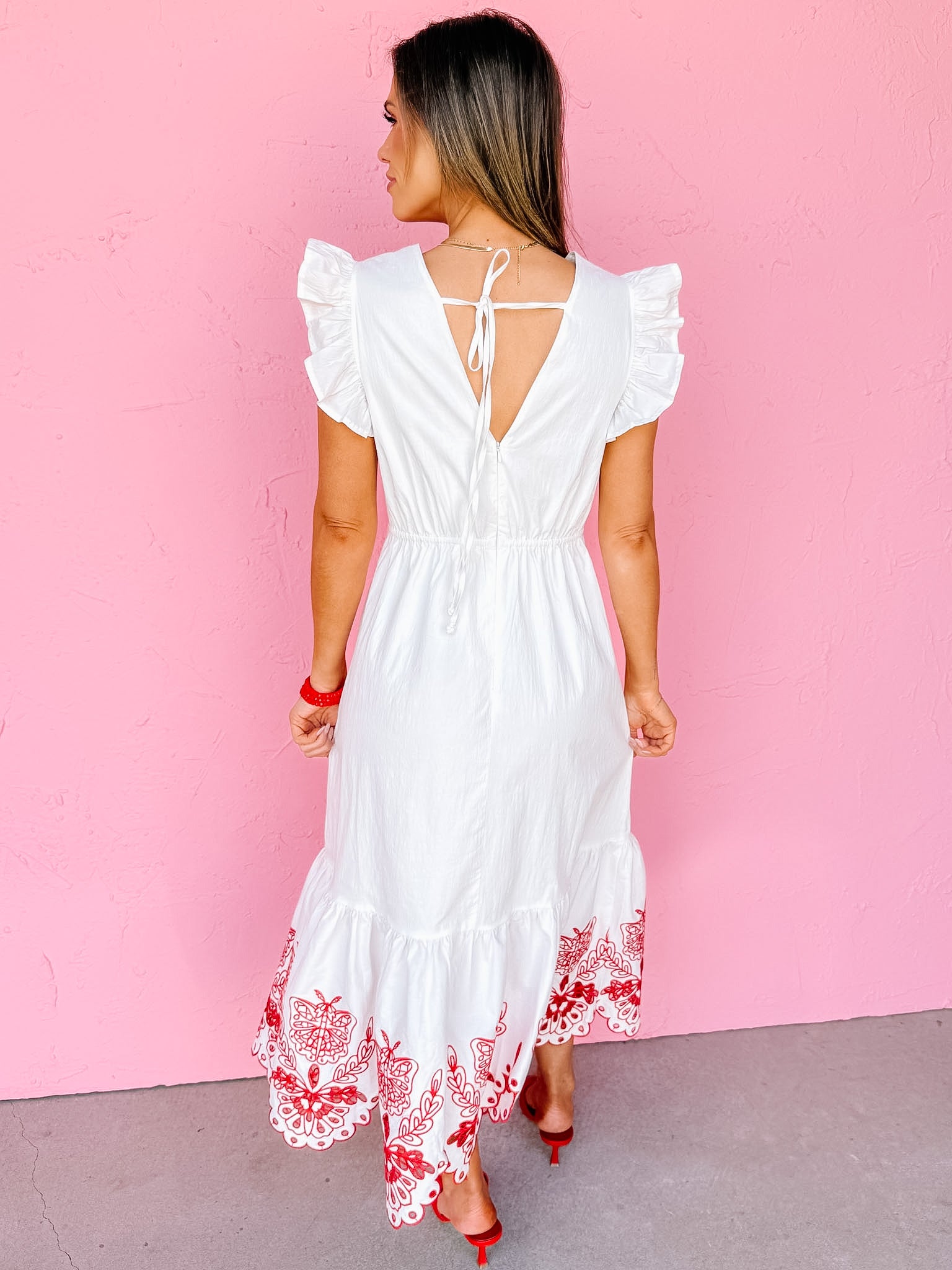Giselle Embroidered Midi Dress