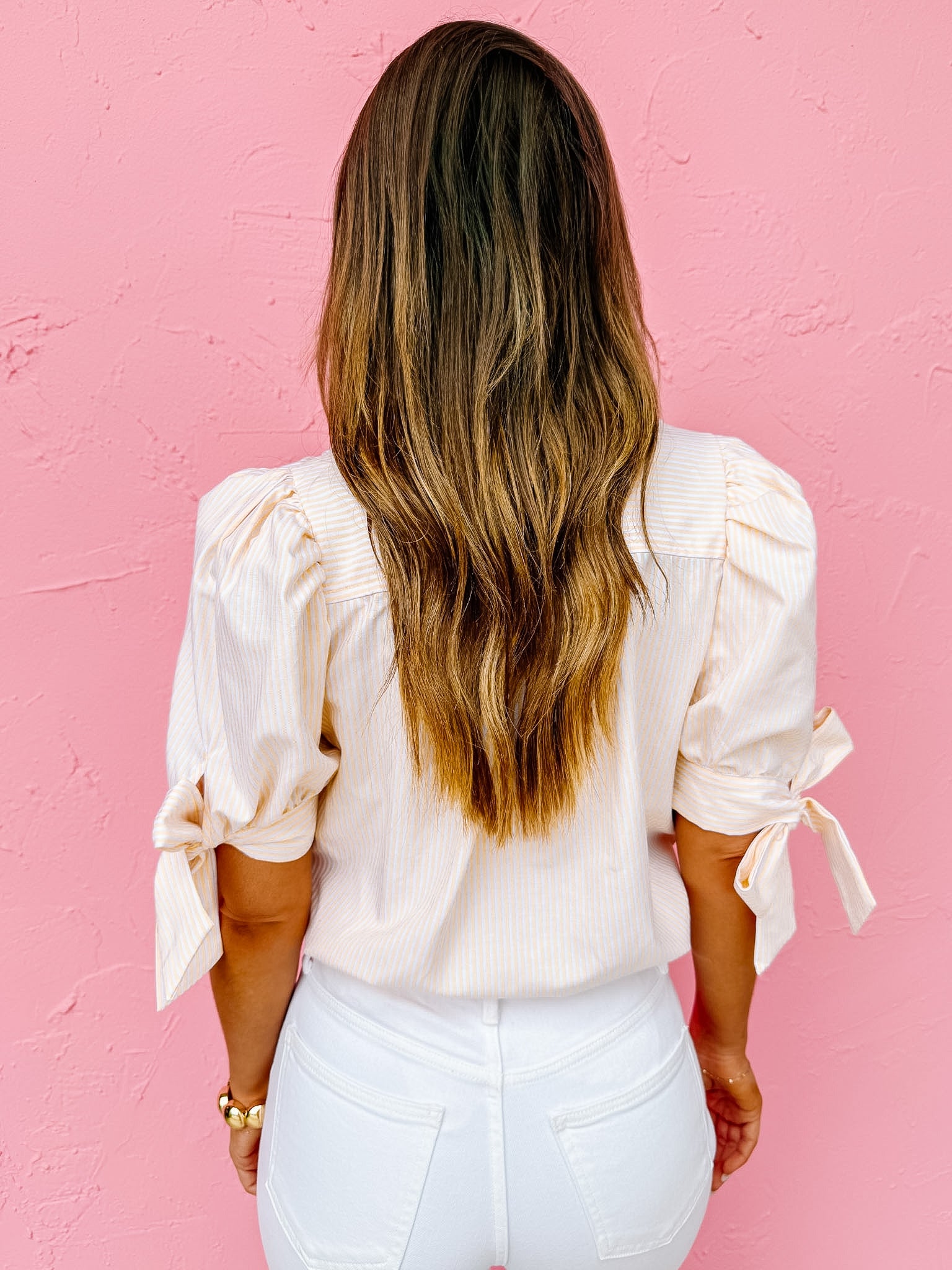 Goldie Striped Bow Detail Top