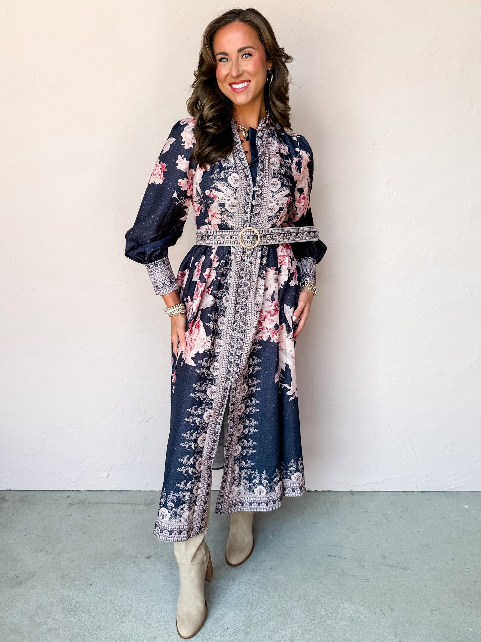 Grand Entrance Floral Long Sleeve Dress
