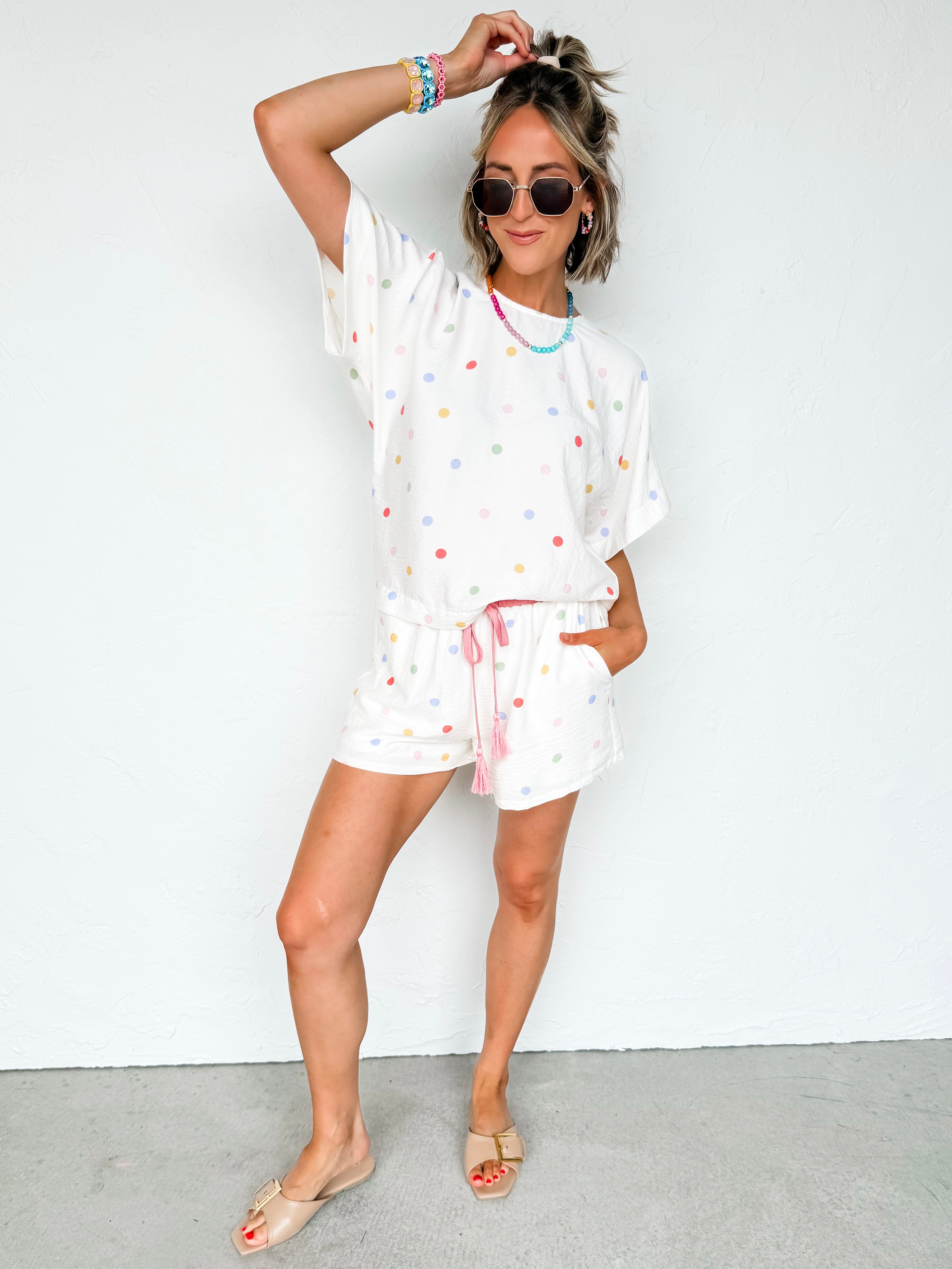 Gretchen Multi Color Dot Short Set
