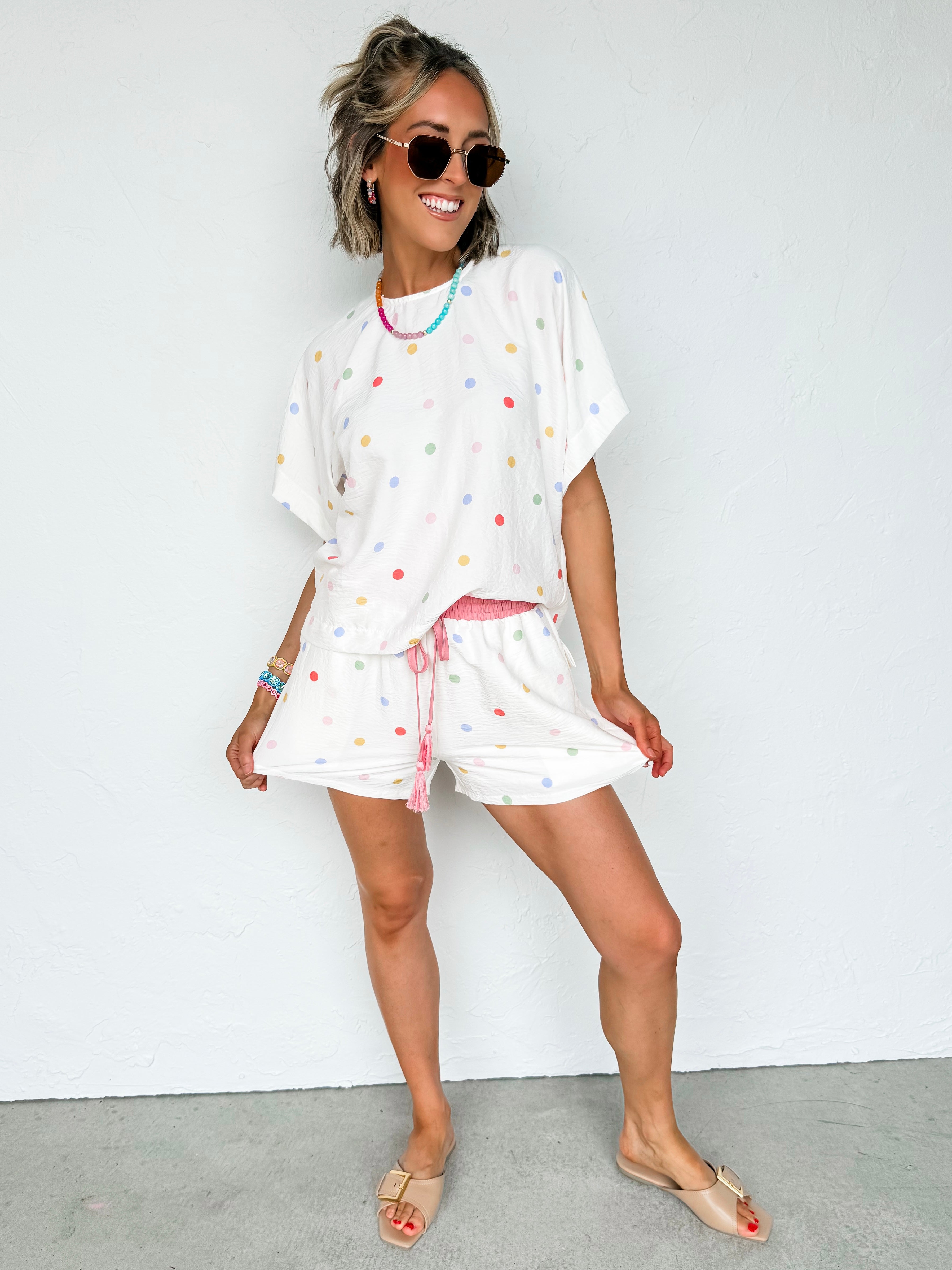 Gretchen Multi Color Dot Short Set