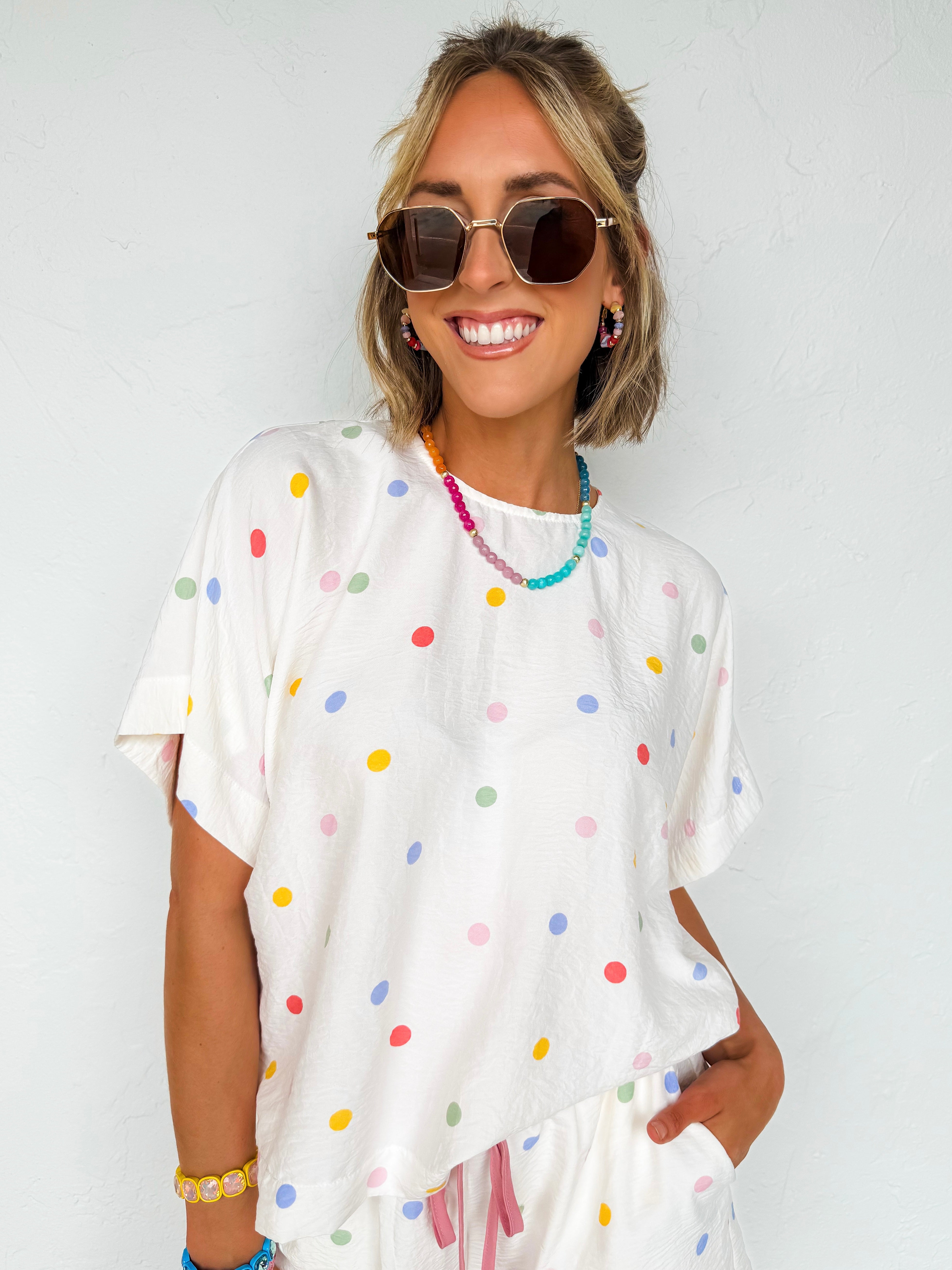 Gretchen Multi Color Dot Short Set