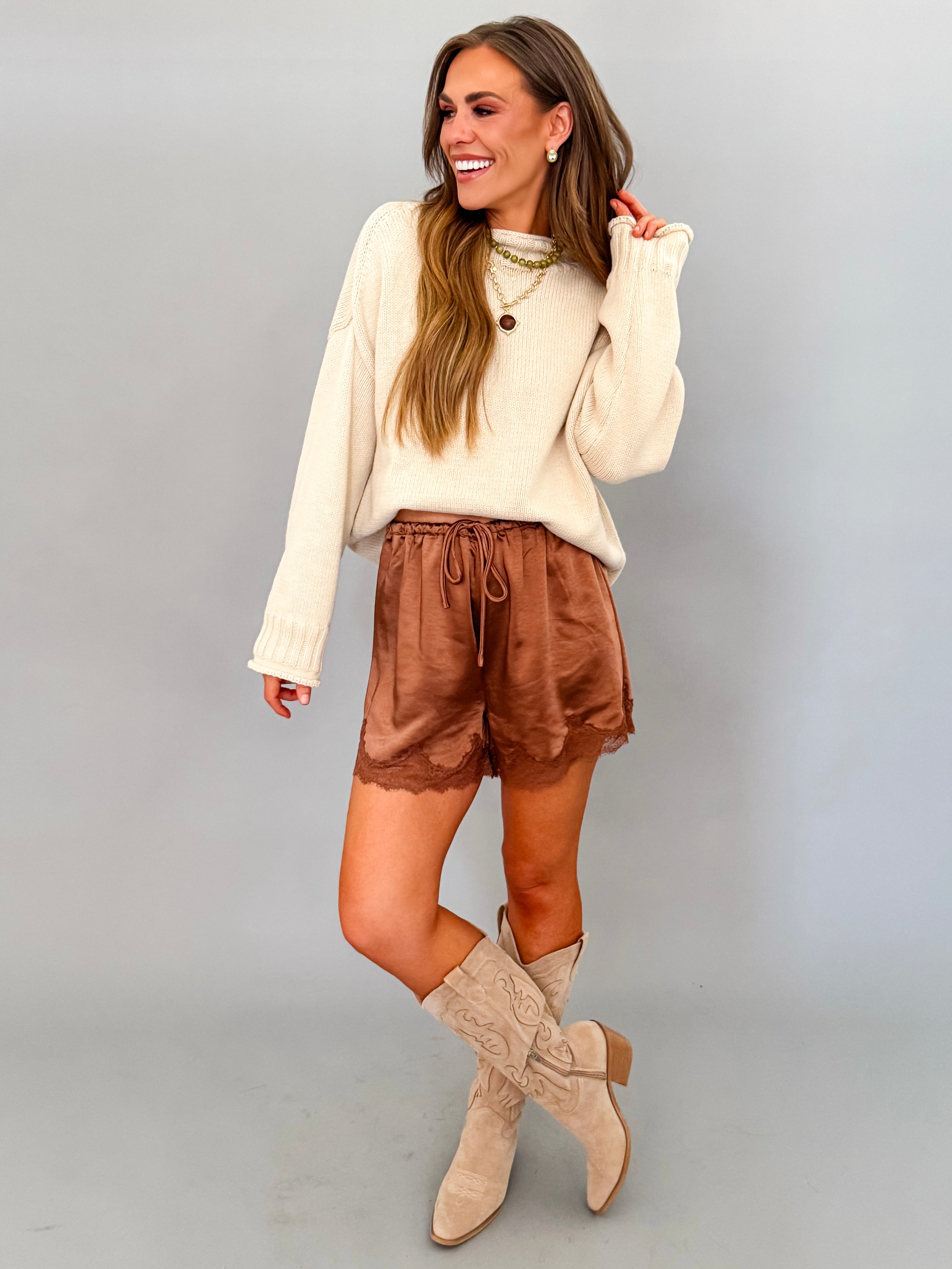 Harlow Mock Neck Sweater-Oatmilk