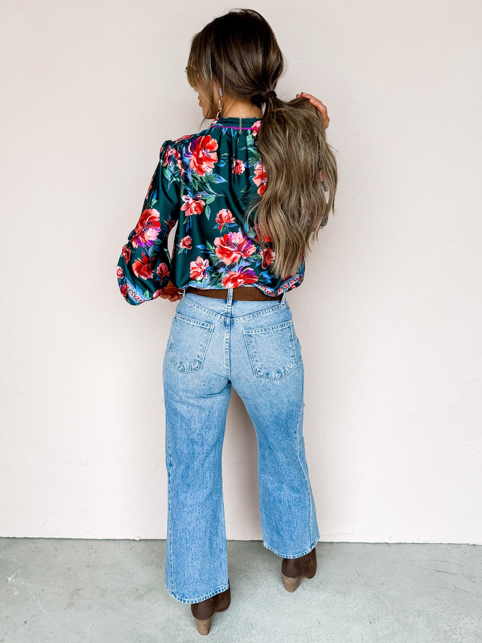 Her Own Thing Floral Button Front Top