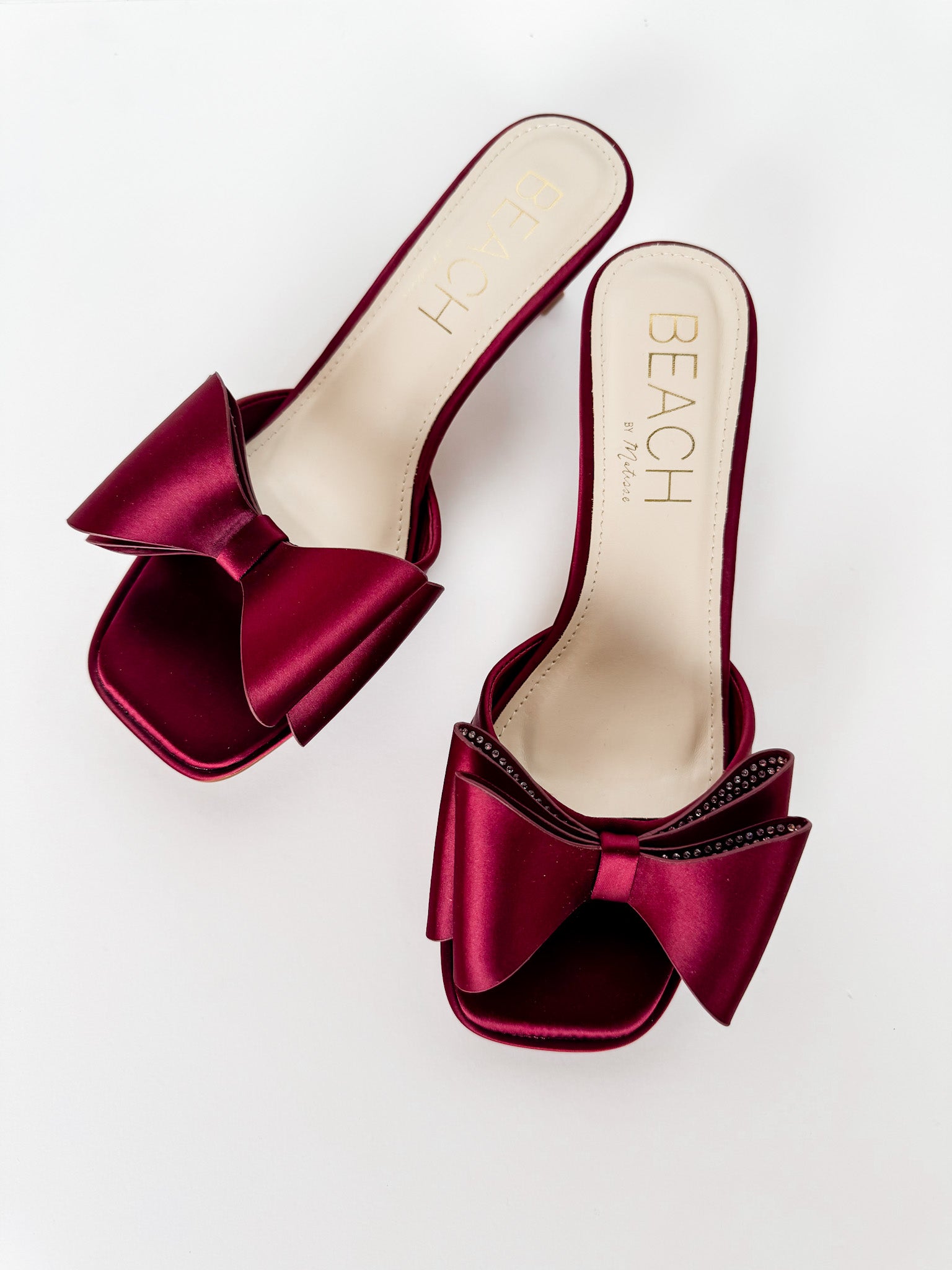 Holland Bow Heeled Sandals-Burgundy