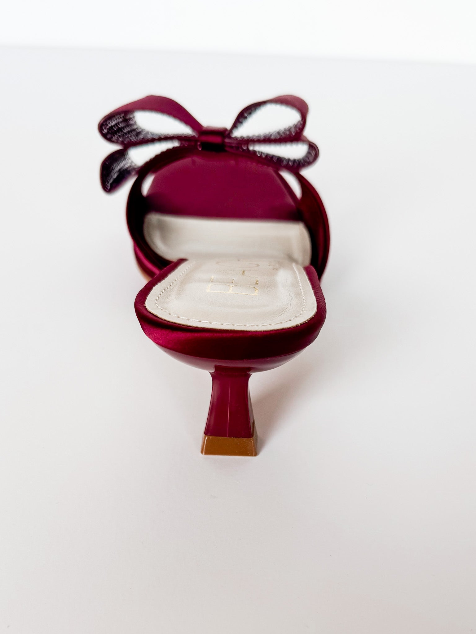 Holland Bow Heeled Sandals-Burgundy