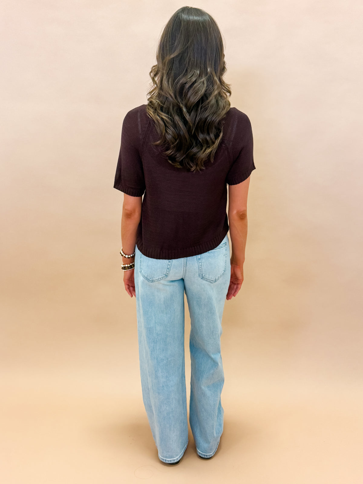 Huxley Knit Henley Top-Brown