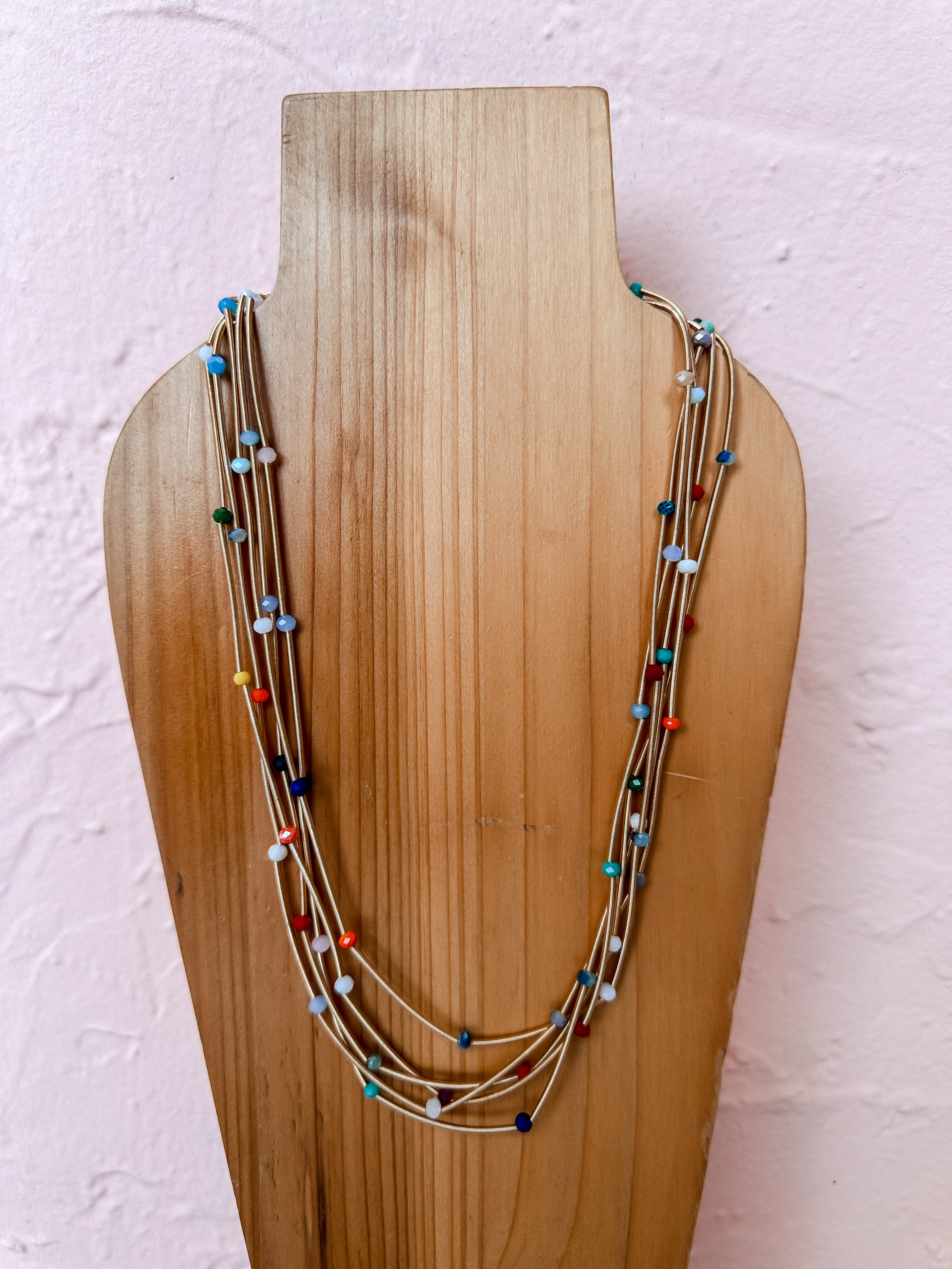 Hype Me Up Mixed Beaded Necklace-Multi