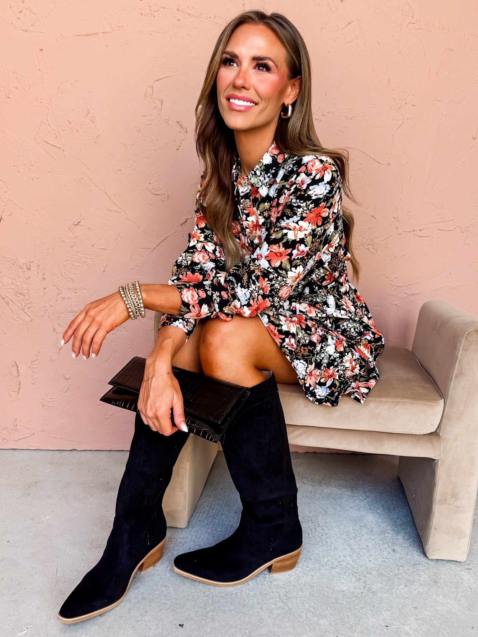 Garden Grace Floral Tie Waist Mini Dress