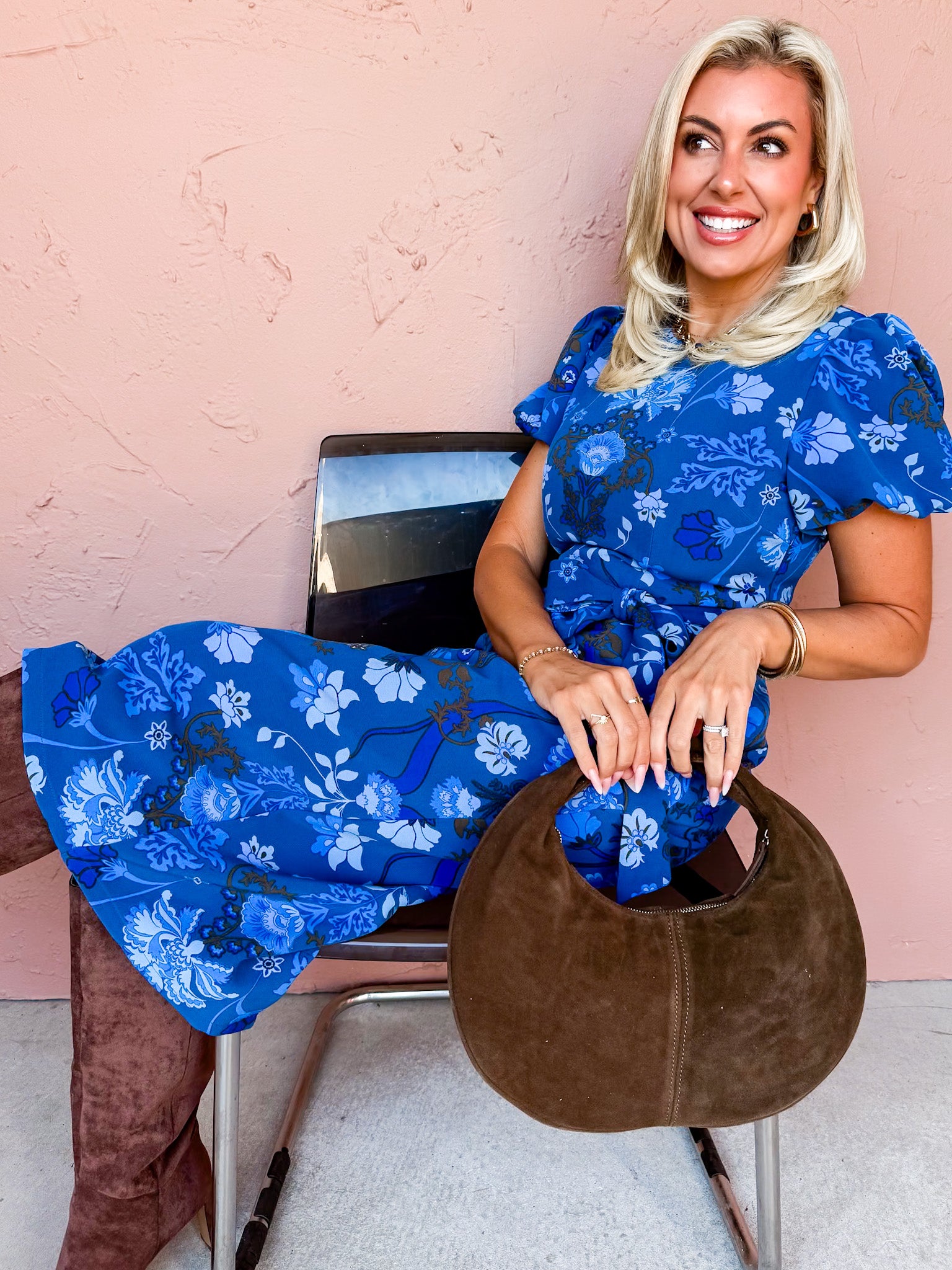 vibrant floral midi dress Perfect Timing Floral Midi Dress