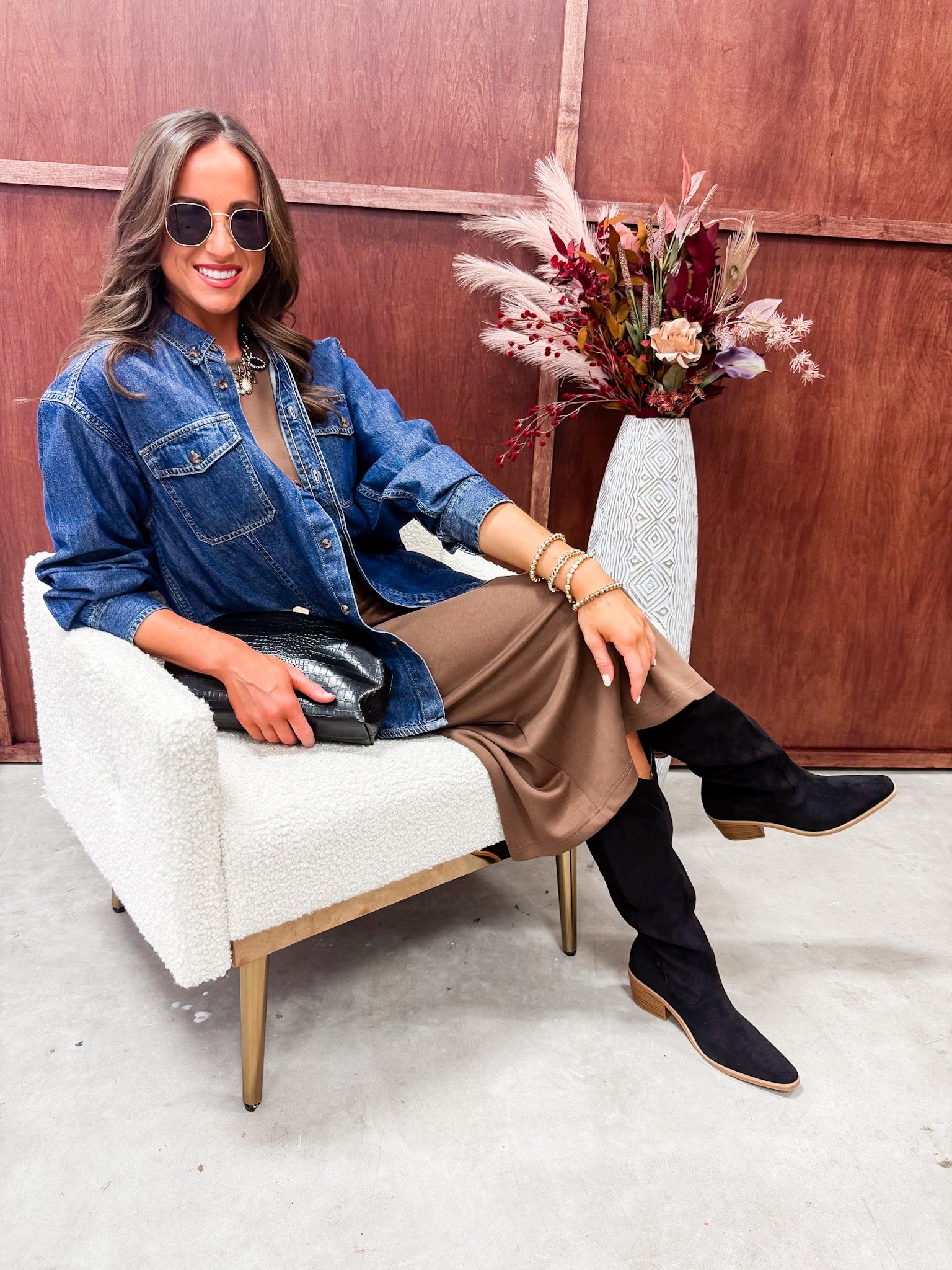 Indigo Escape Oversized Denim Top