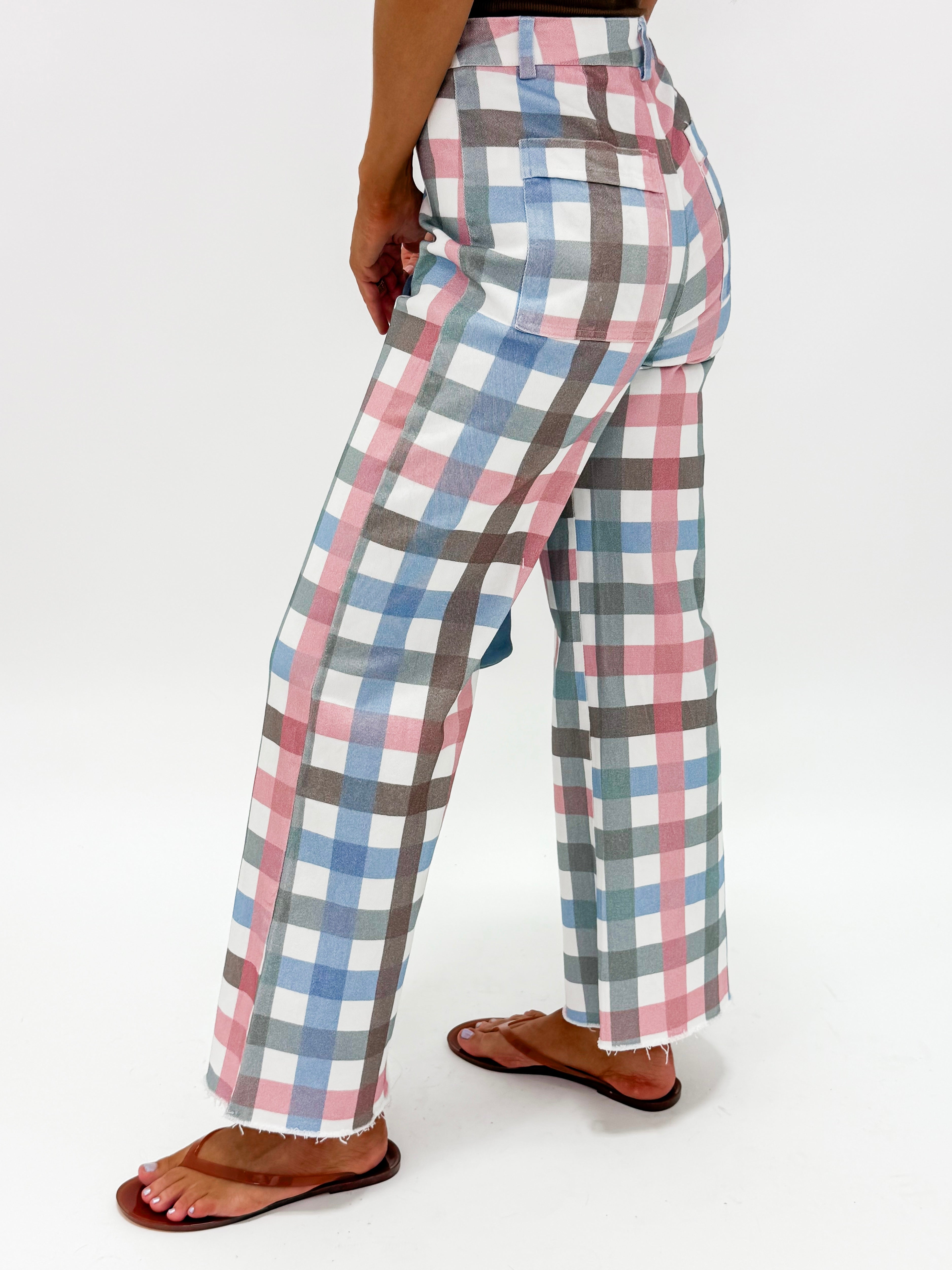 Maisie Wide Leg Jean-Smokey Gingham