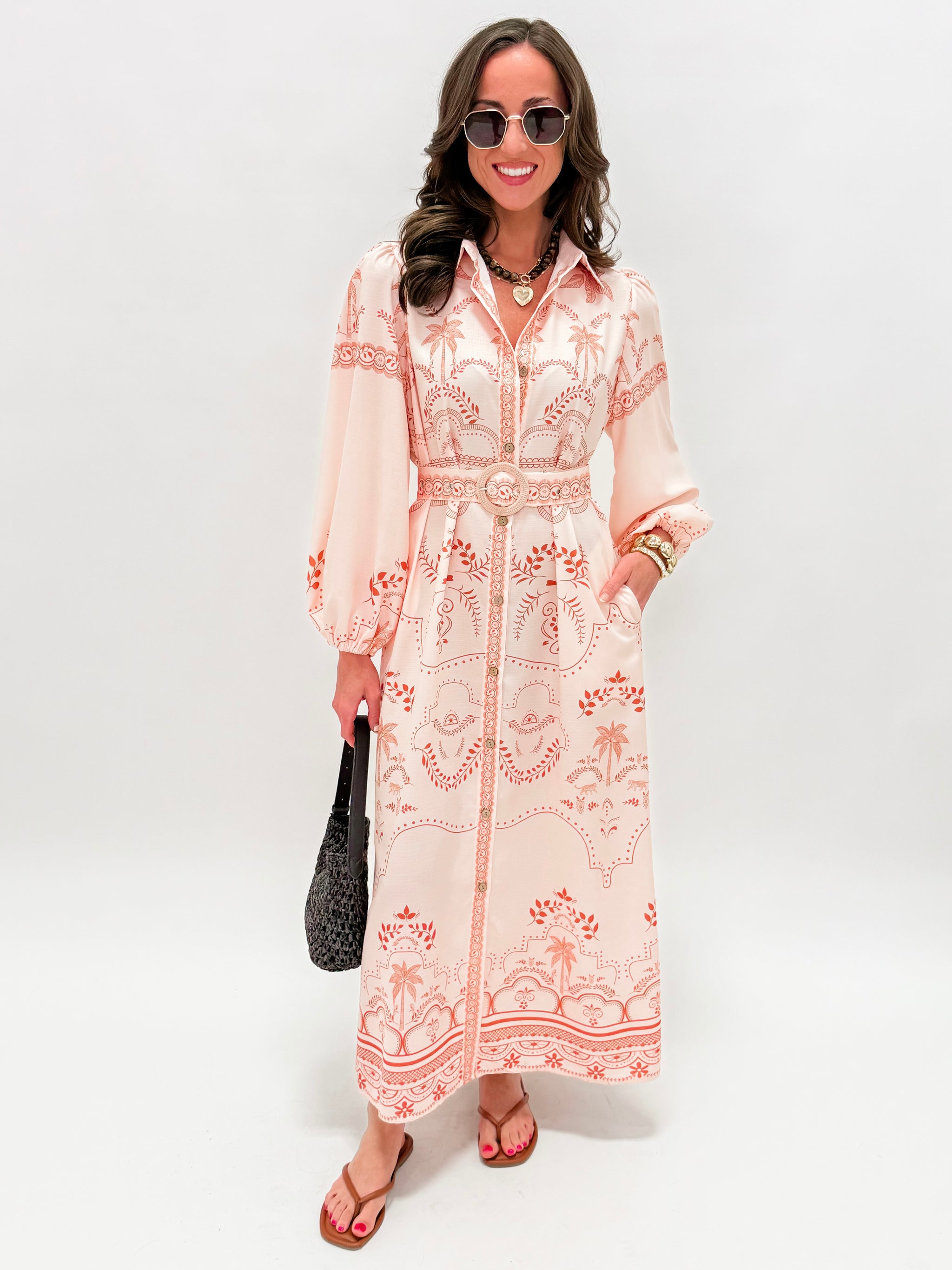 Take Another Look Puff Sleeve Shirt Dress