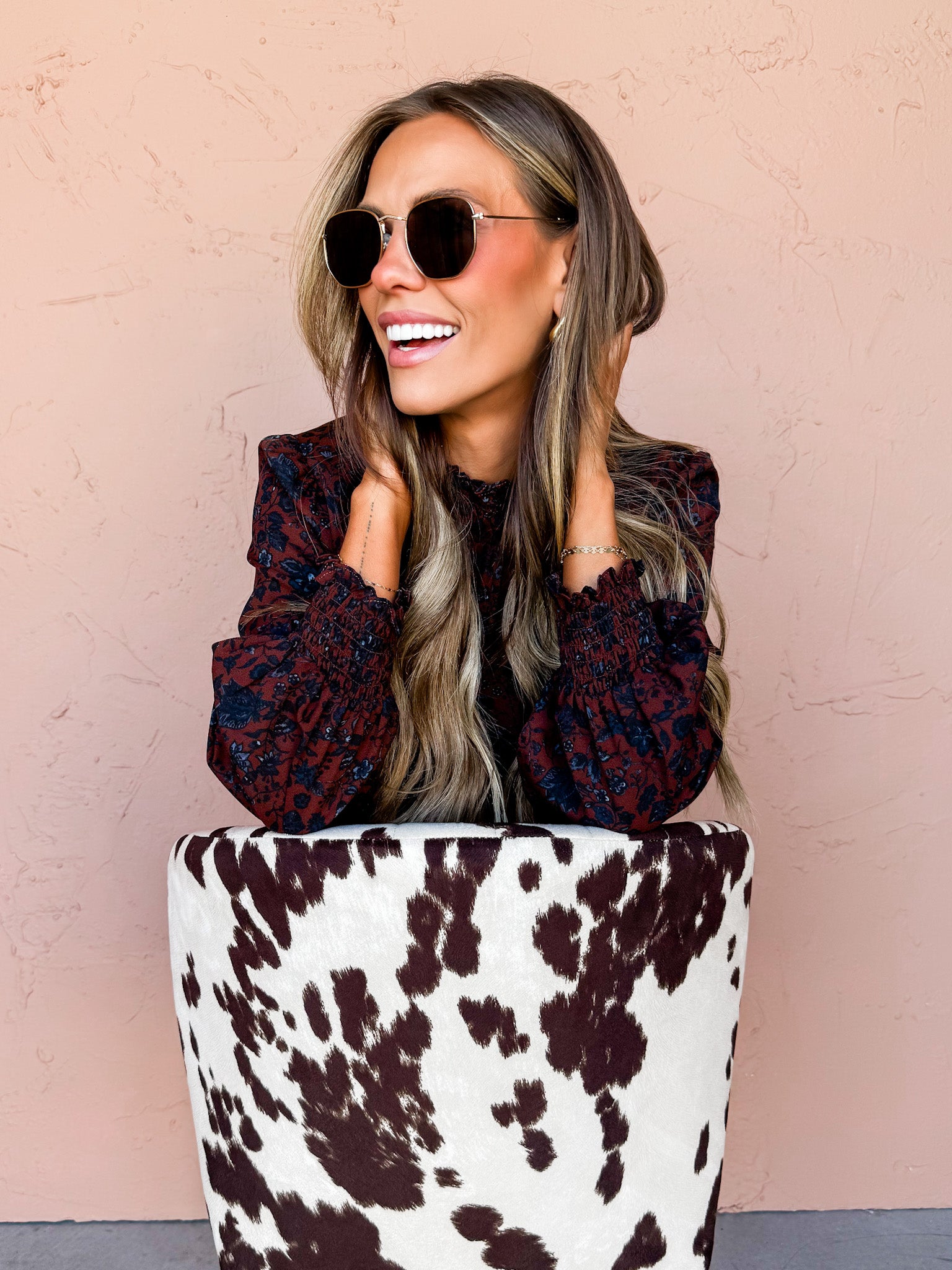 Elevated Flair Printed Mock Neck Top