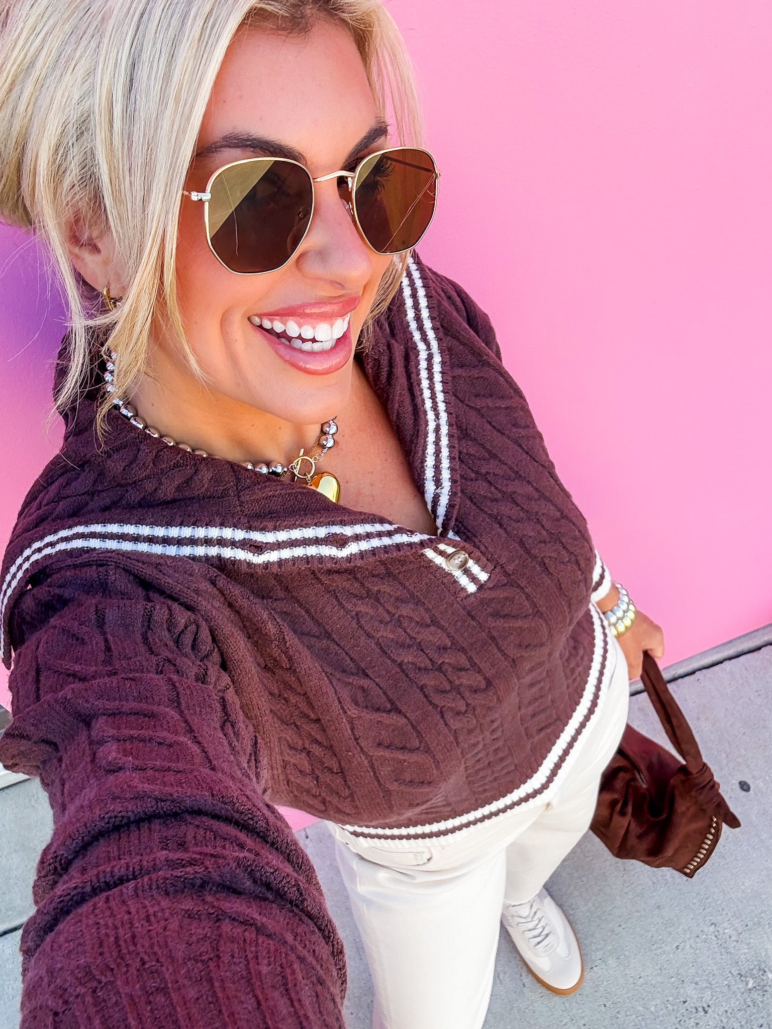 Espresso Twist Sailor Collar Sweater