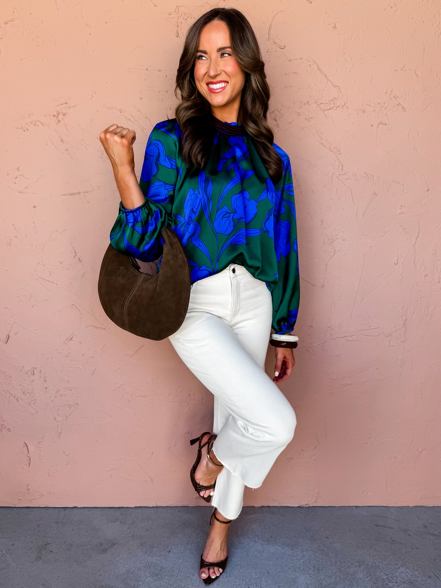 Luxe Garden Floral Satin Top