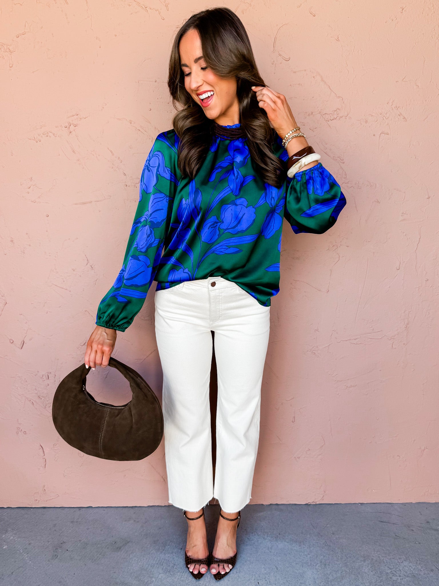 Luxe Garden Floral Satin Top