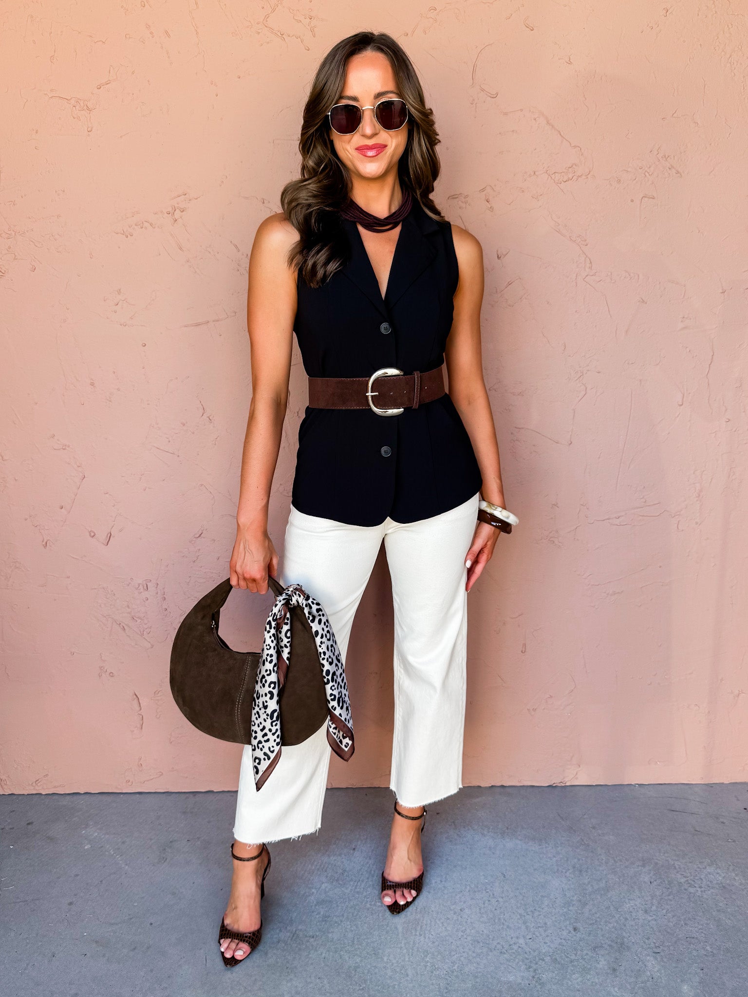 Down To Business Belted Blazer Vest