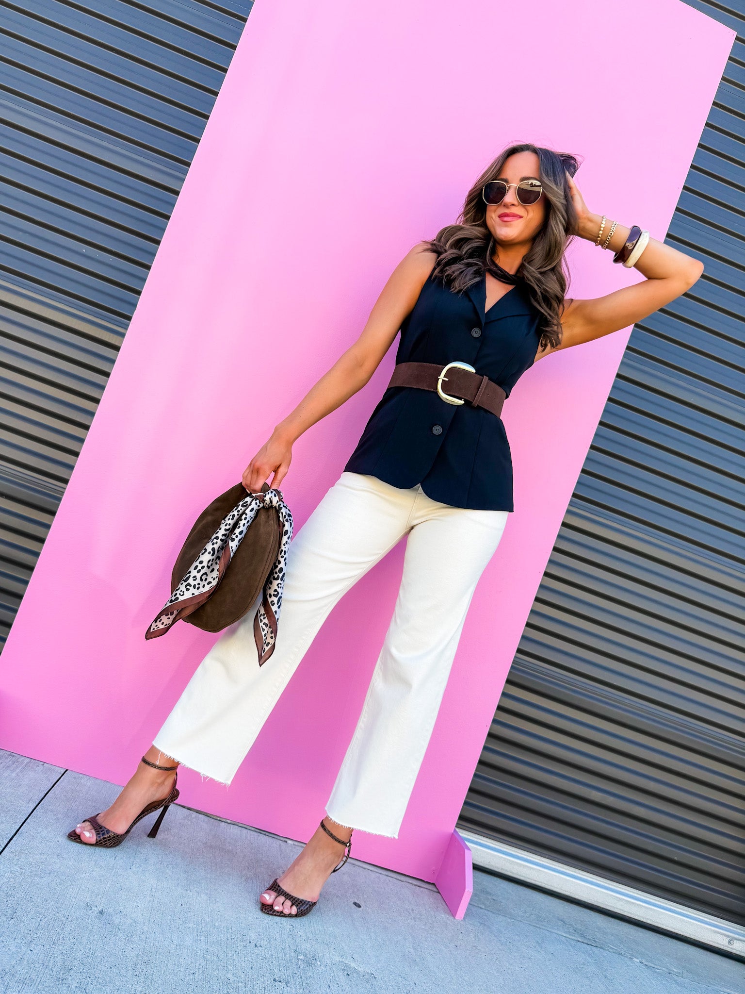 Down To Business Belted Blazer Vest