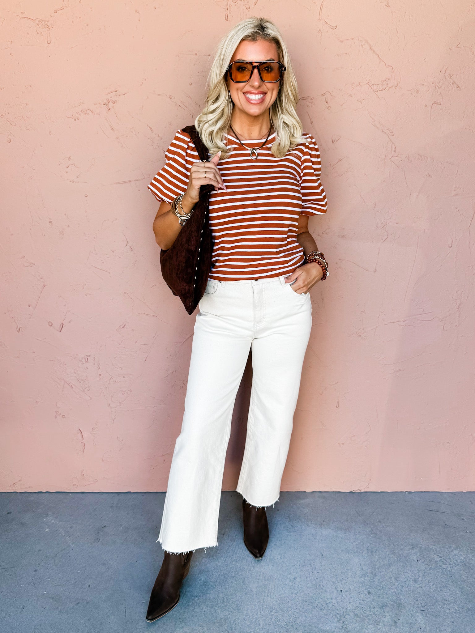 Belle Stripe Short Sleeve Top