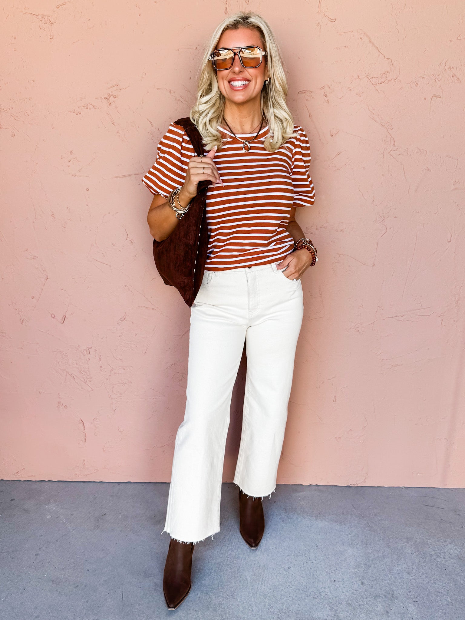 Belle Stripe Short Sleeve Top