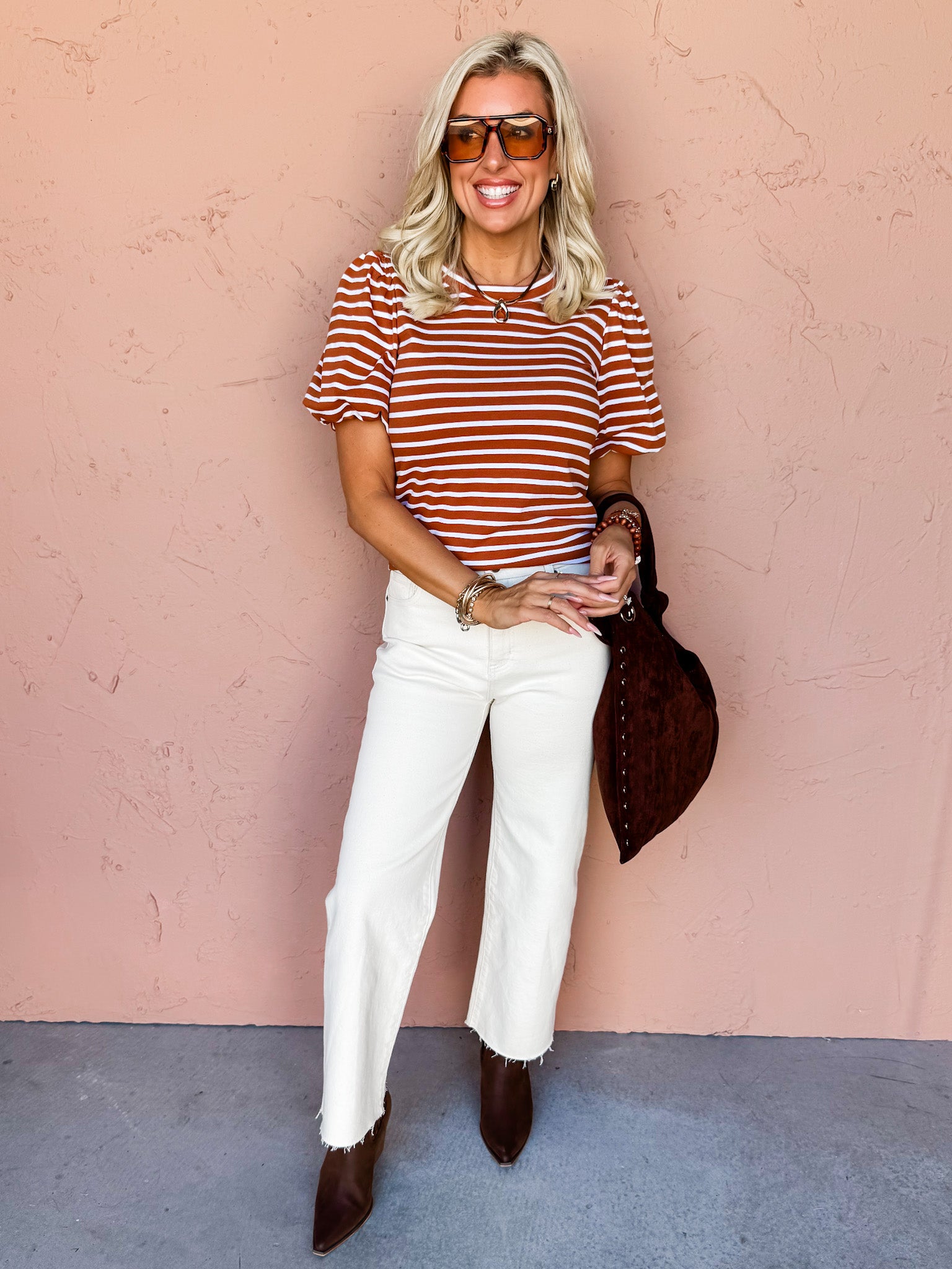 Belle Stripe Short Sleeve Top